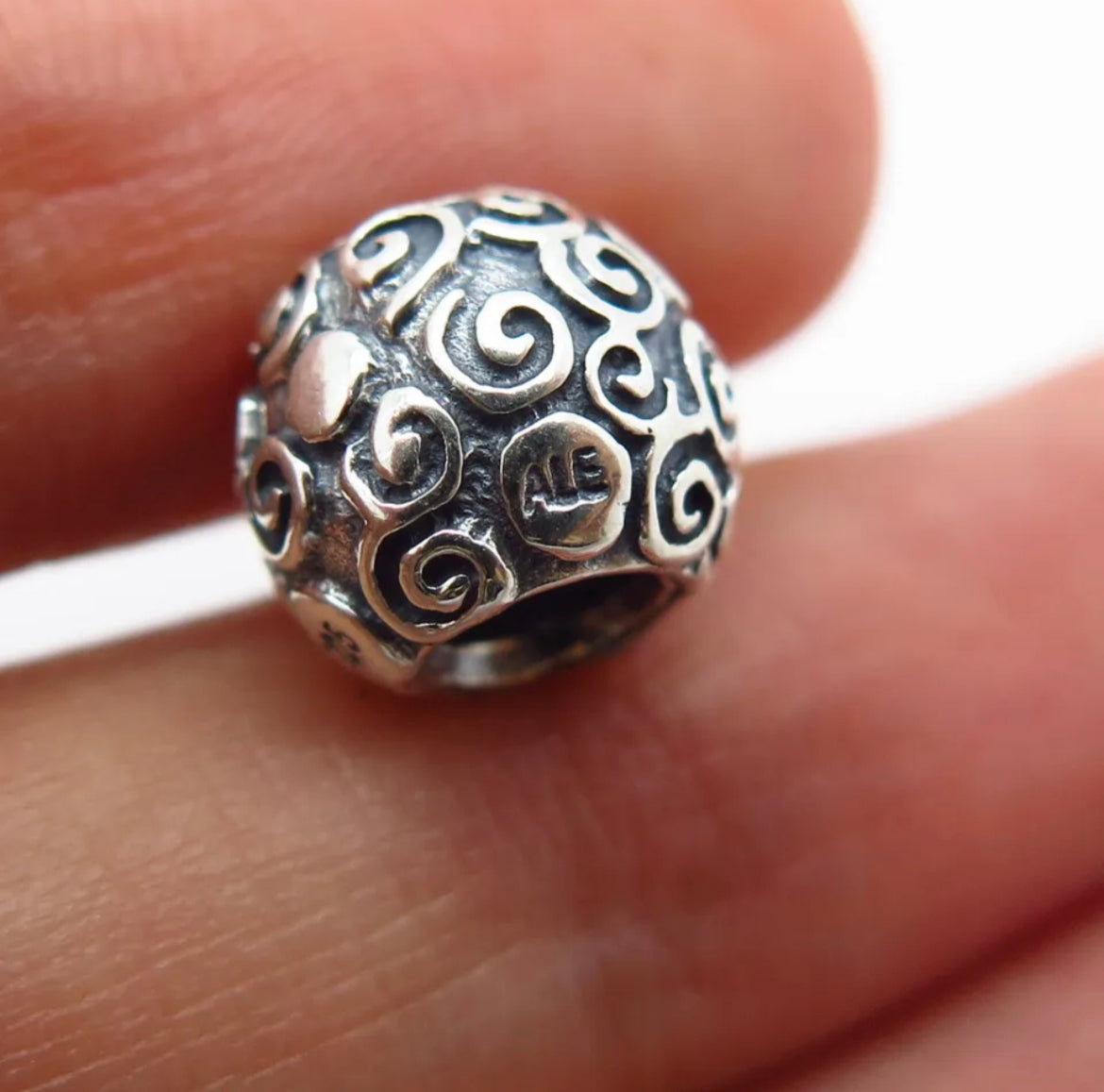 Retired Pandora 790161 Classic Swirl Bead Charm