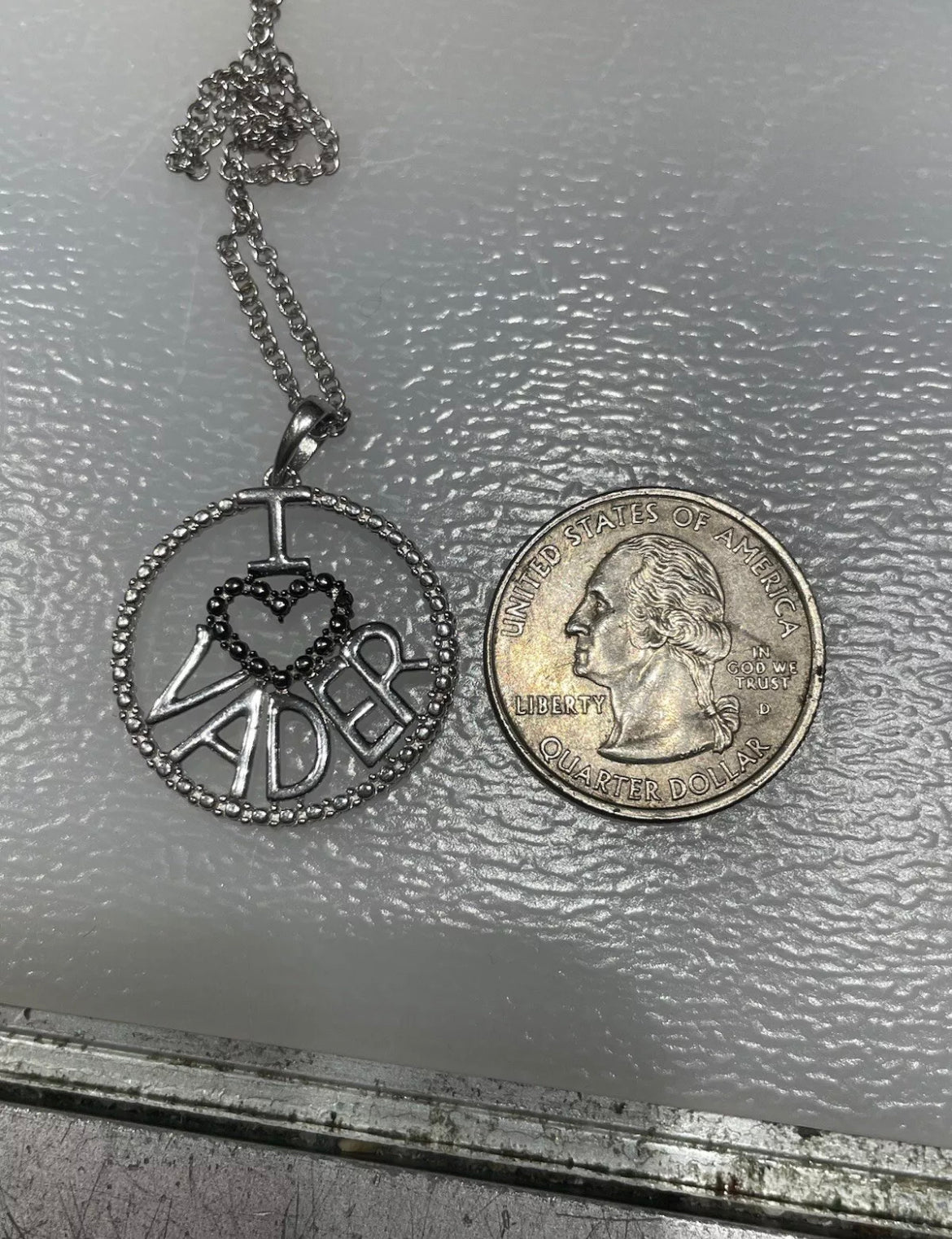 925 Sterling Silver Star Wars I Love Darth Vader Necklace