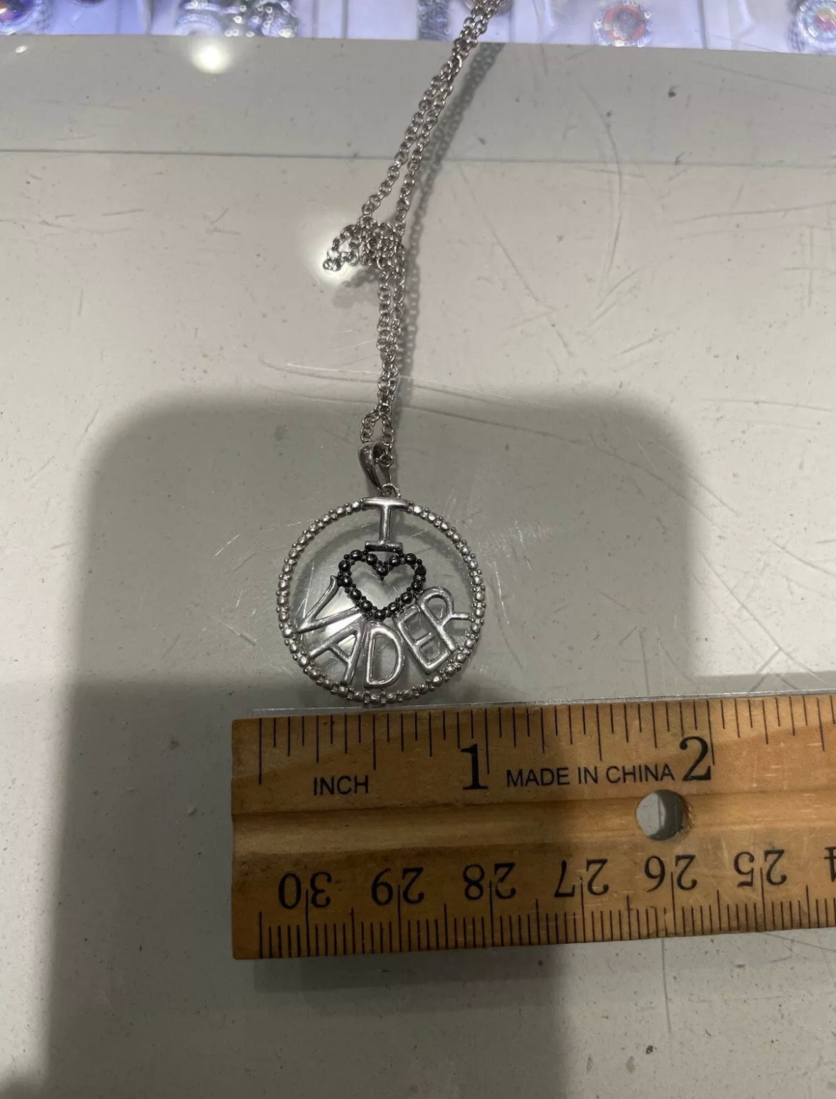 925 Sterling Silver Star Wars I Love Darth Vader Necklace