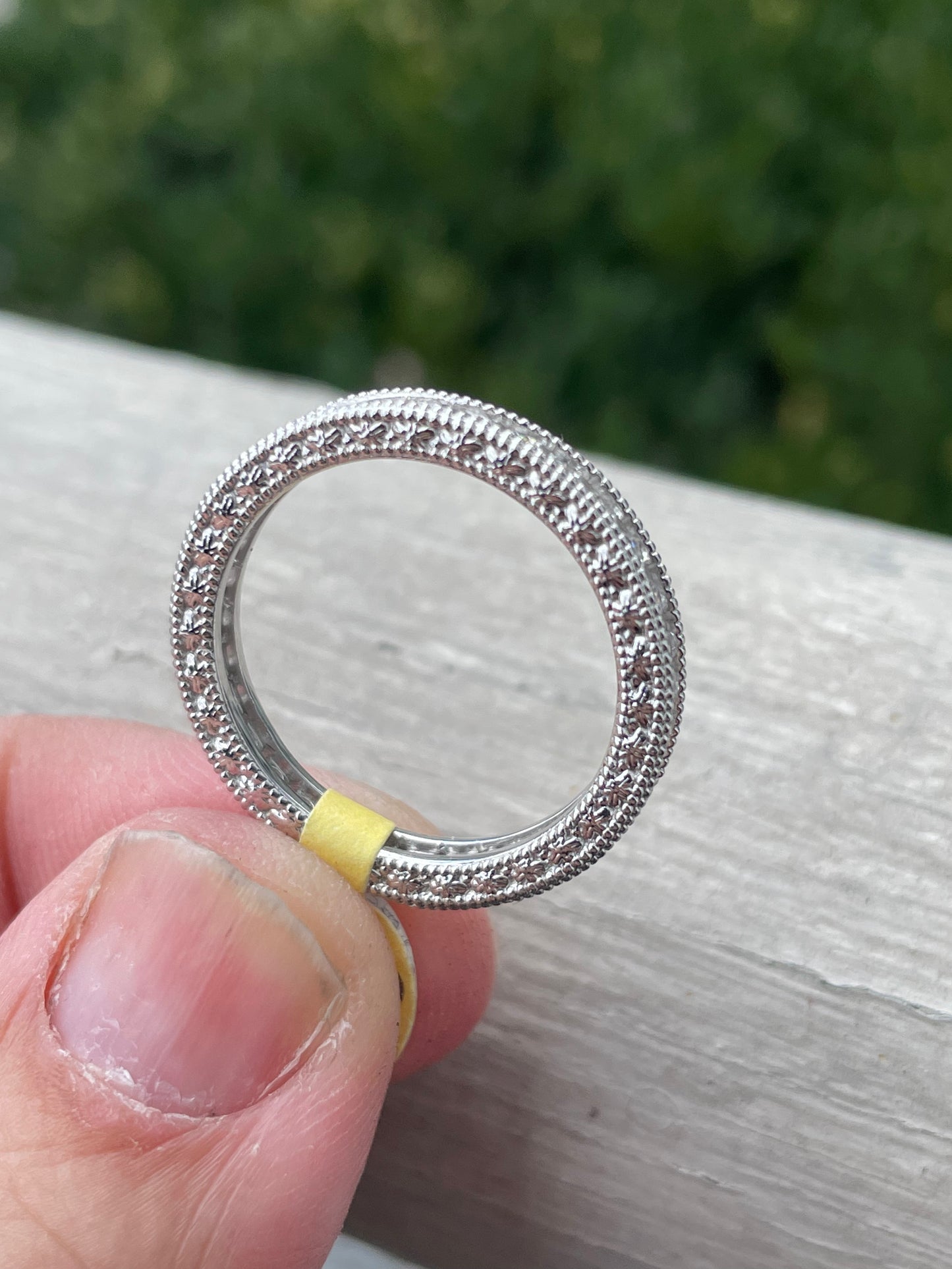 925 Sterling Silver Eternity Cz Band Ring sz 9