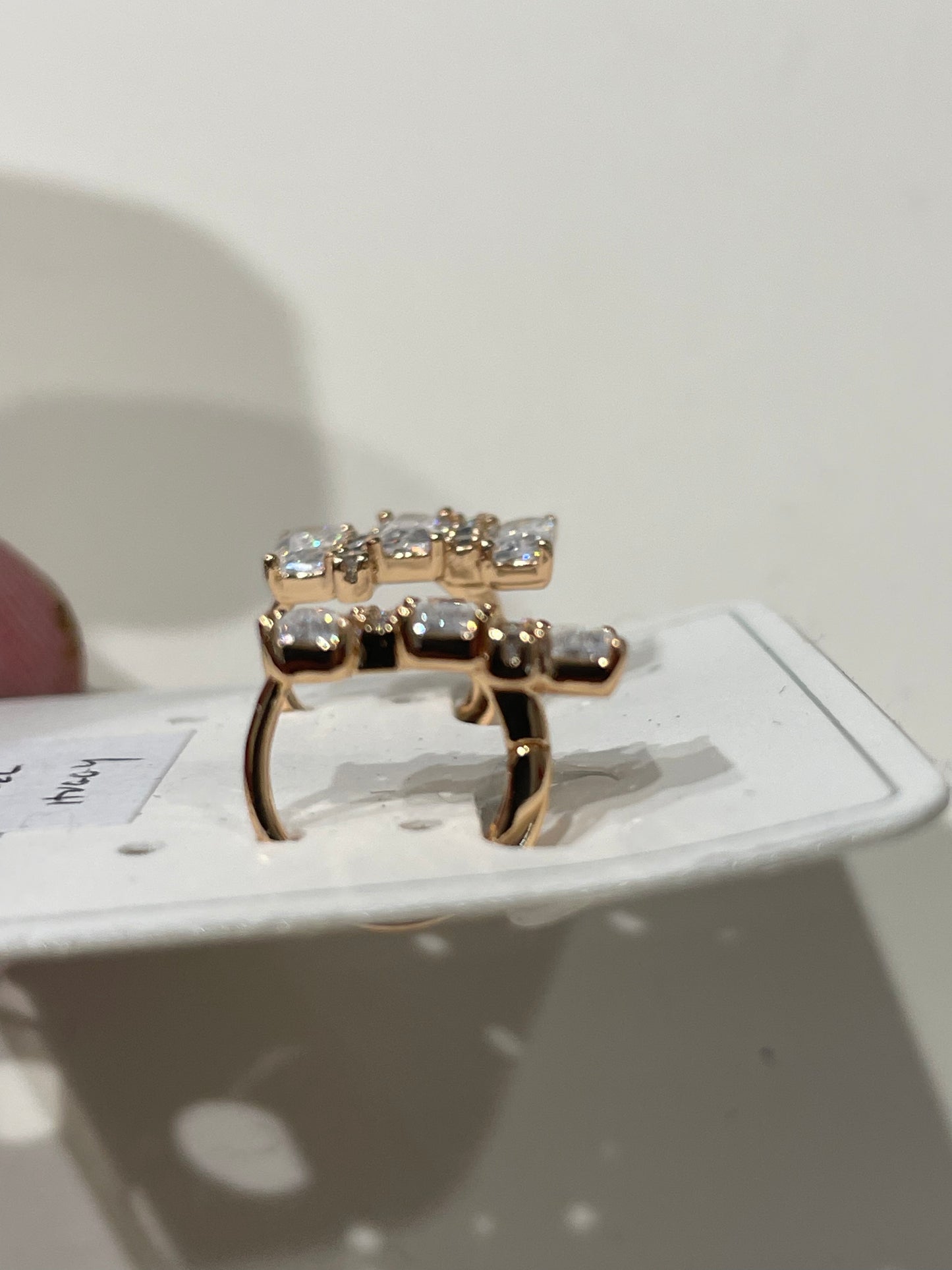 Stainless Steel Vermeil Cascading Steps Cz Huggie Hoop Earrings