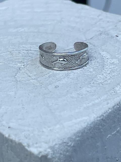925 Sterling Silver Dolphins 🐬 Band Adjustable Ring