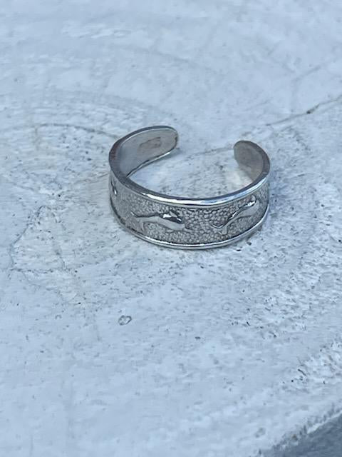 925 Sterling Silver Dolphins 🐬 Band Adjustable Ring