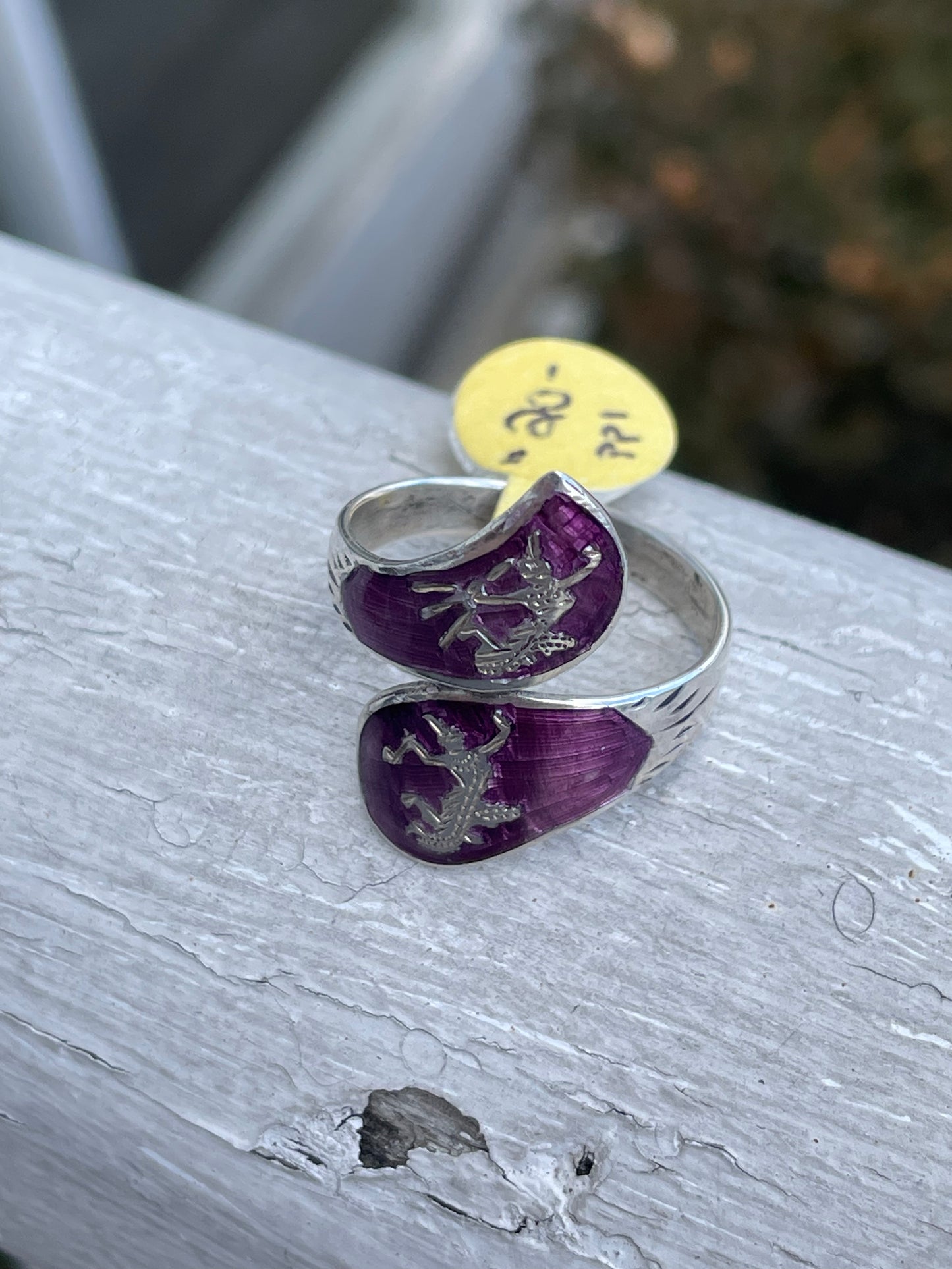 925 Sterling Silver Siam Shiva Bypass Ring