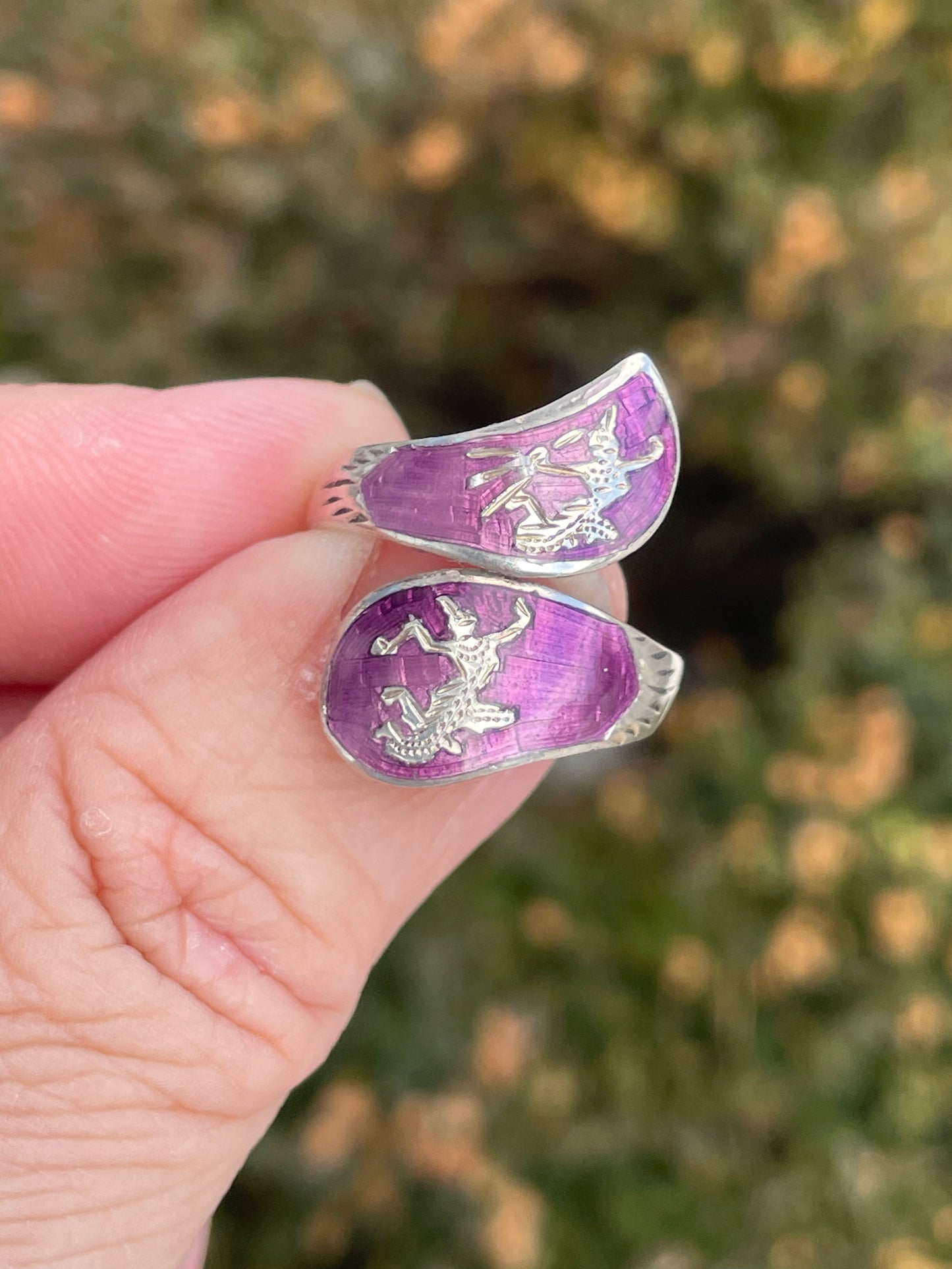 925 Sterling Silver Siam Shiva Bypass Ring