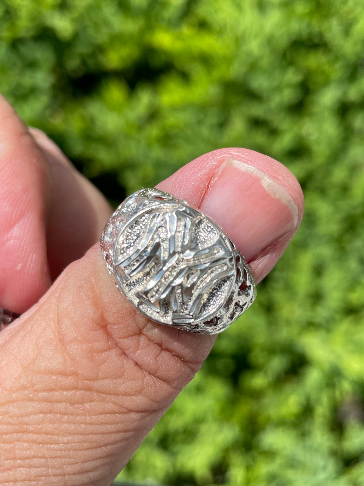 925 Sterling Silver Signet New York Yankees Cluster Ring