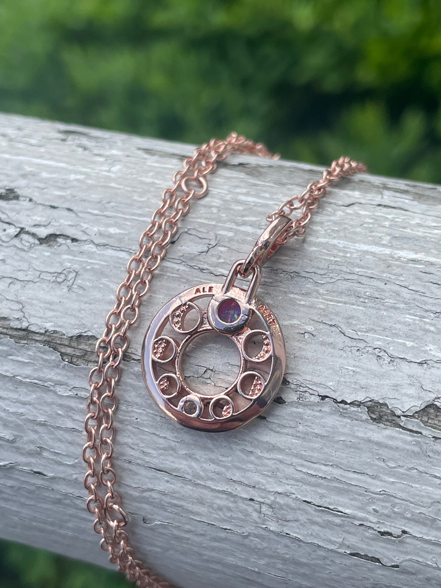 Pandora Me Rose Hold Lunar Phases Medallion Necklace