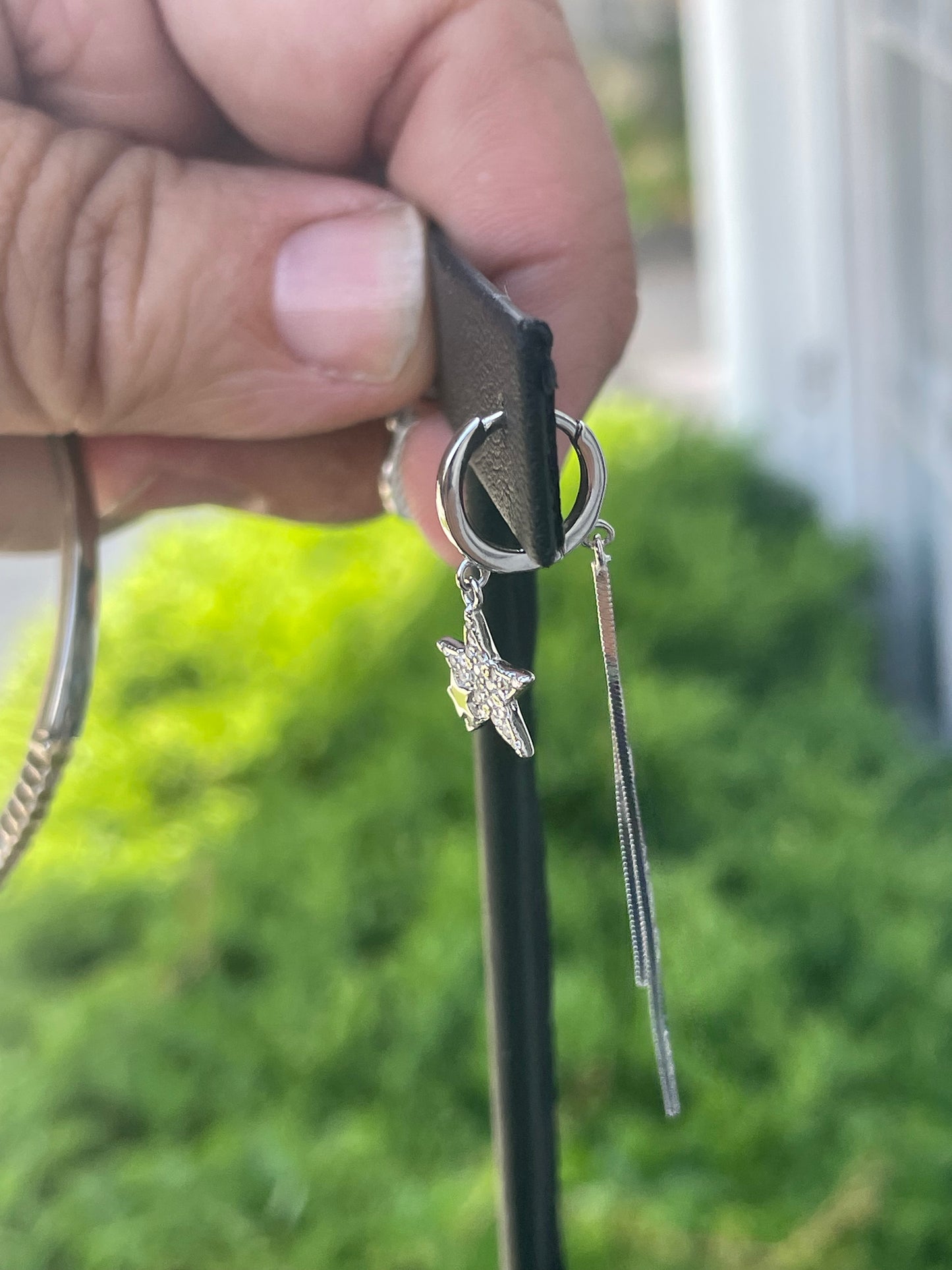 925 Sterling Silver Tassel Moon & Star Mismatched Drop Earrings