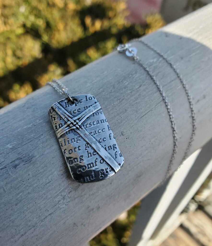 925 Sterling Silver Cross Dog tag Necklace