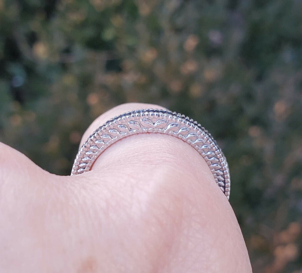 925 Sterling Silver Black Diamond Band Ring