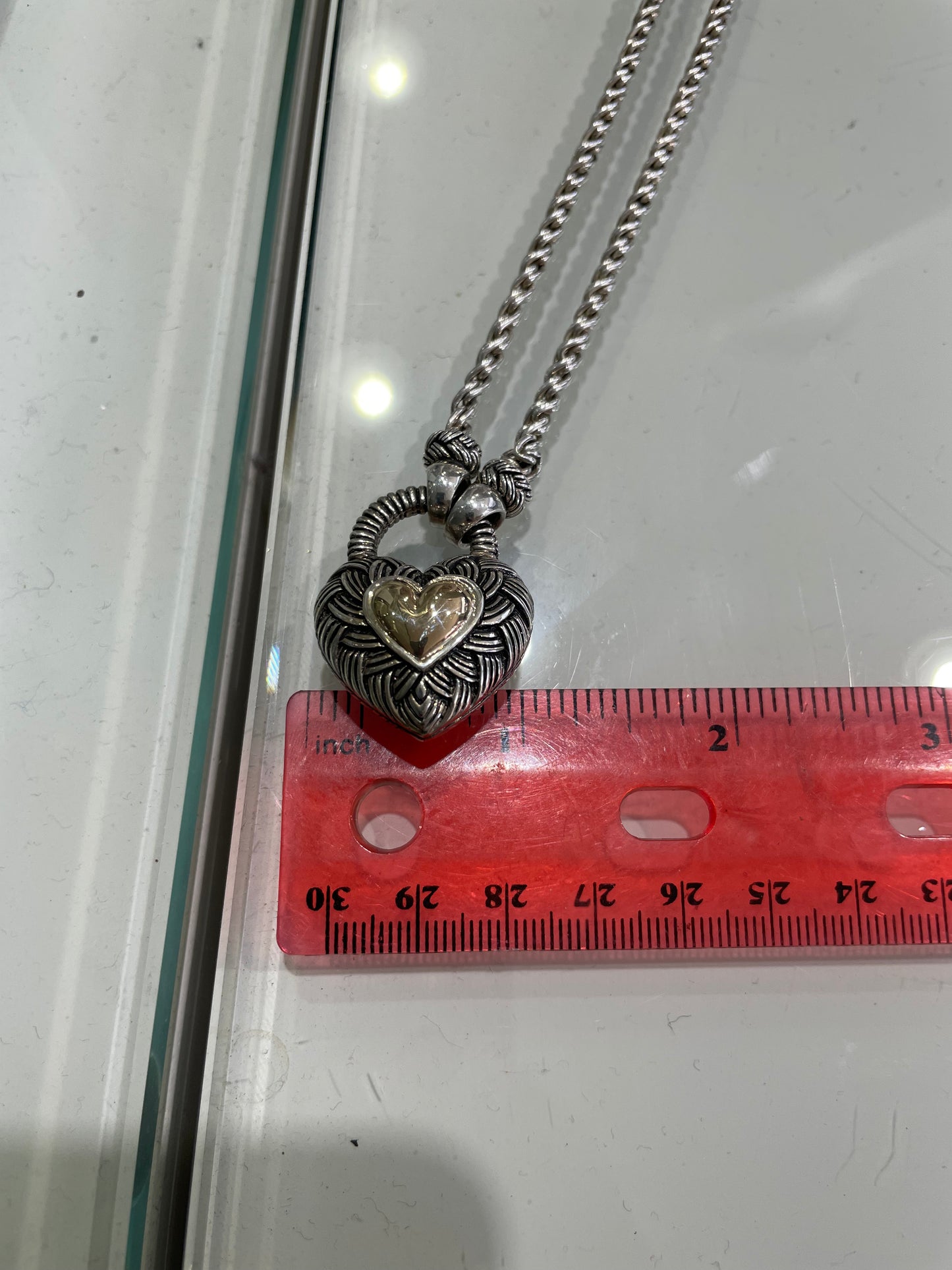 Andrea Candela CJI 925 & 14k Classic Cable Two-tone Heart Necklace