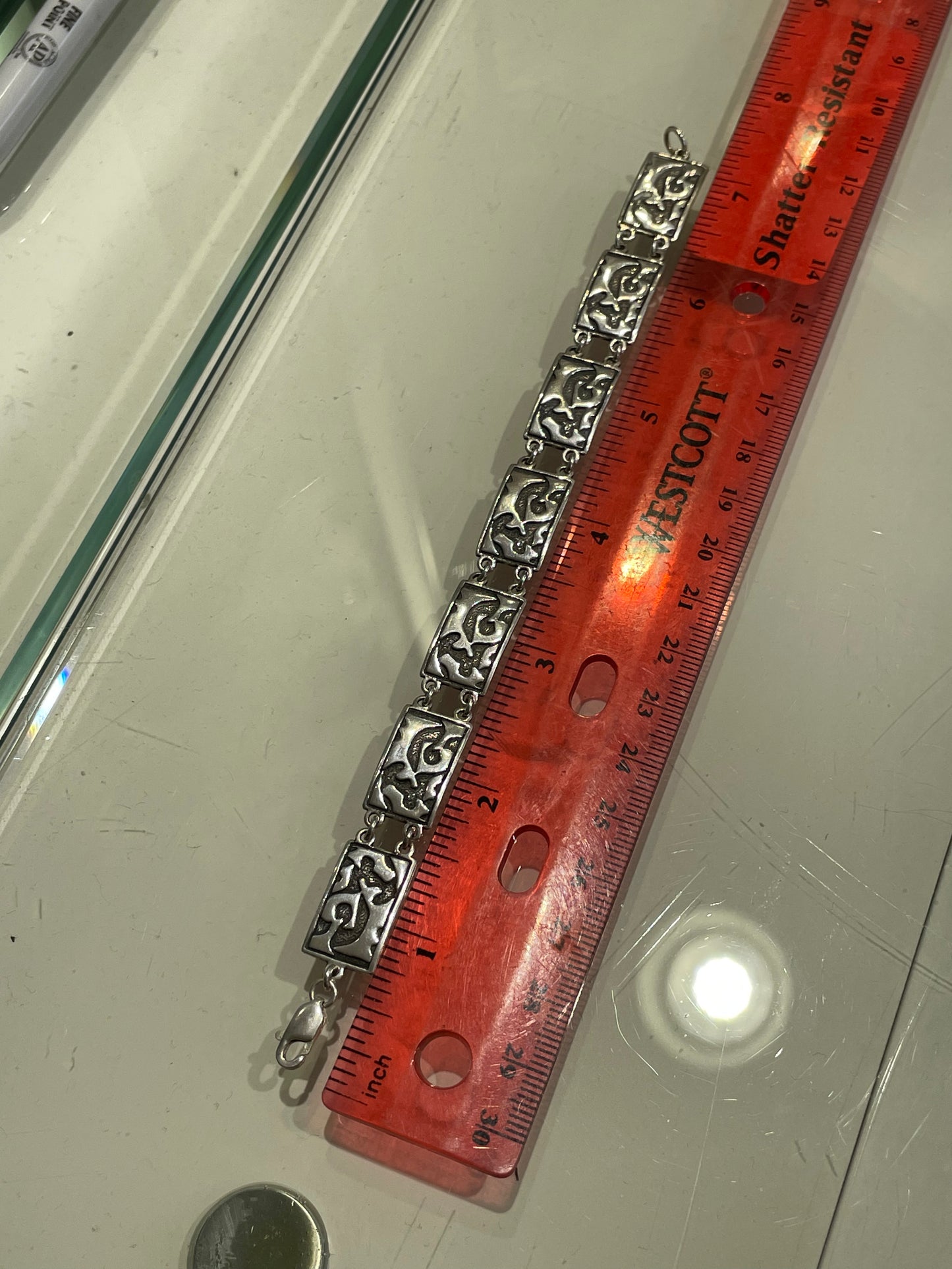 Designer Noy Li 925 Sterling Silver Modernist Decor Bracelet