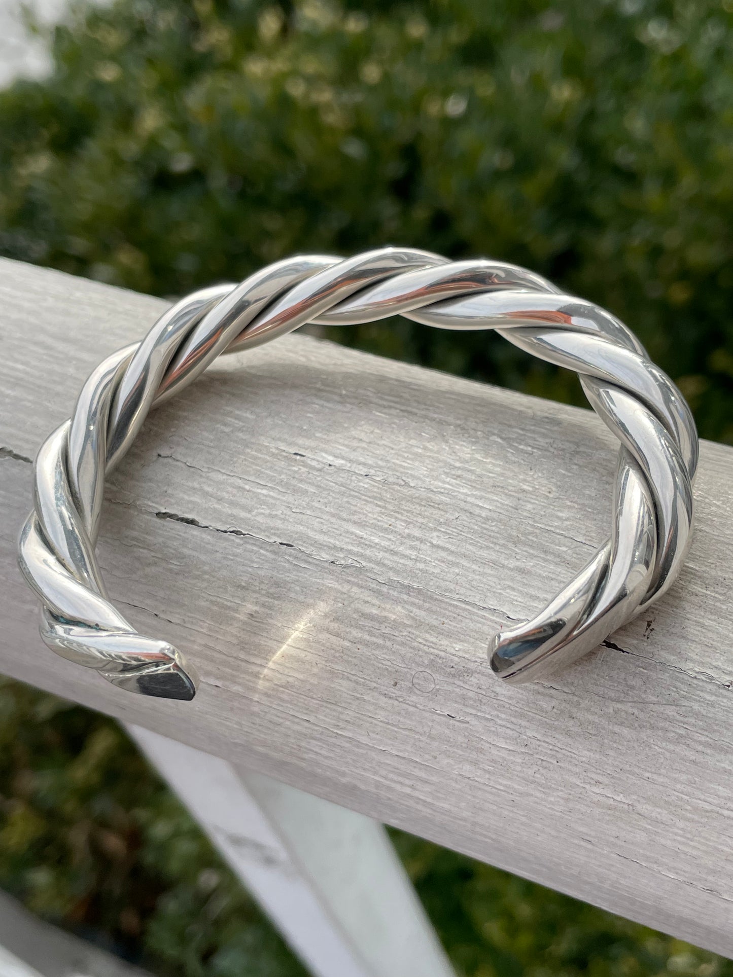Designer Silpada 925 Sterling Silver Thick Twist Cuff Bracelet 7”