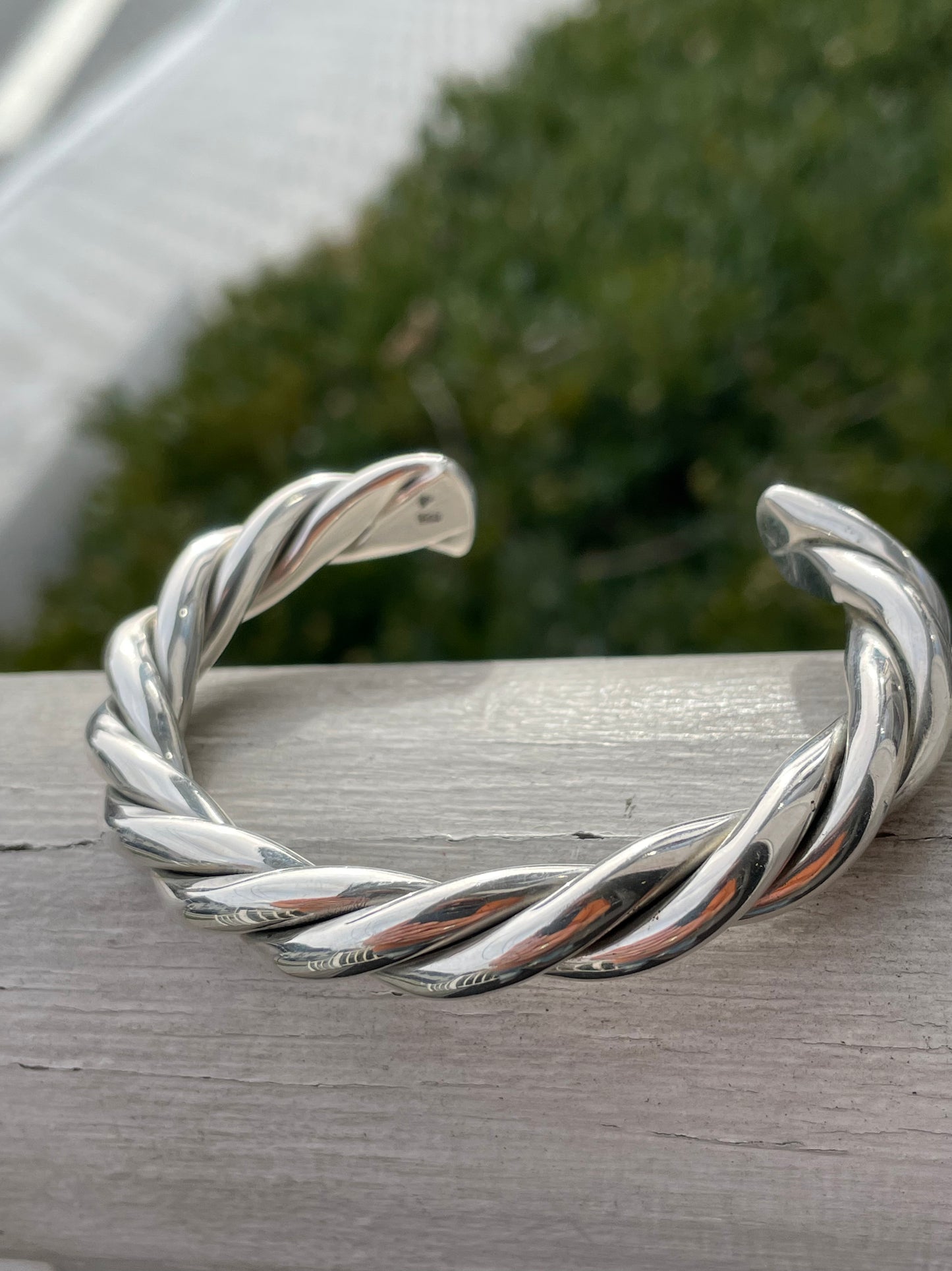 Designer Silpada 925 Sterling Silver Thick Twist Cuff Bracelet 7”