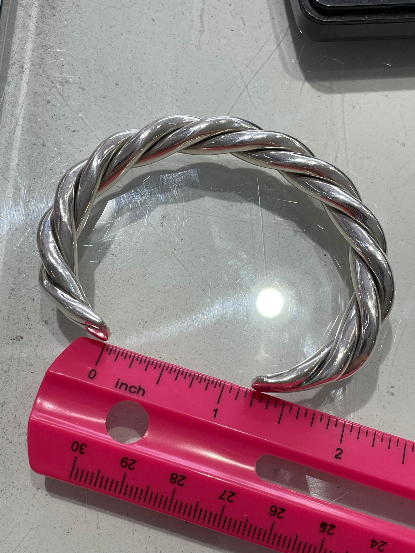 Designer Silpada 925 Sterling Silver Thick Twist Cuff Bracelet 7”