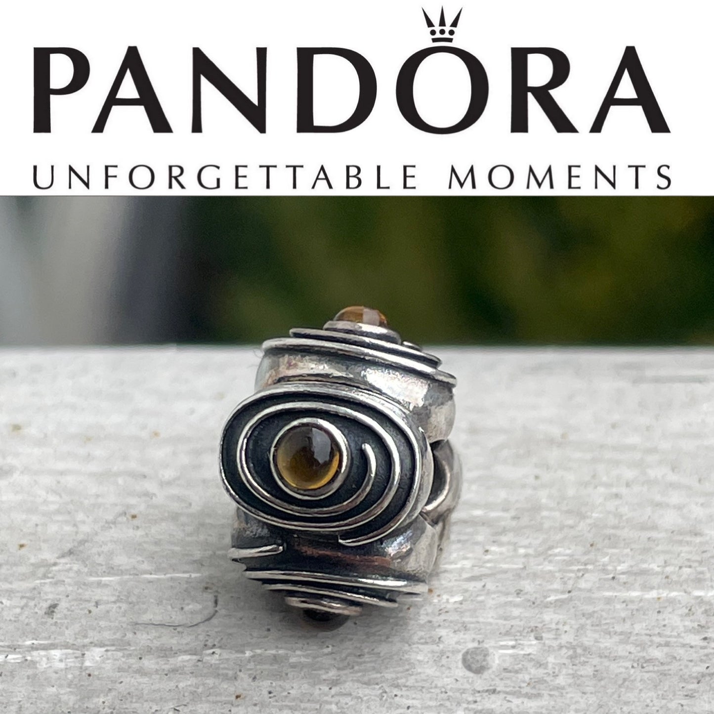 Pandora Sterling Silver Yellow Citrine HYPNOTIZE Clip #790560CI