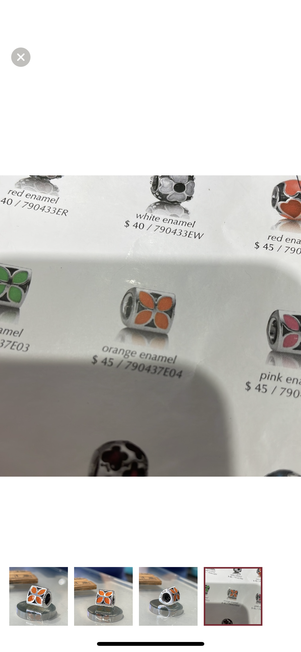 Pandora retired Orange flower charm 79043704