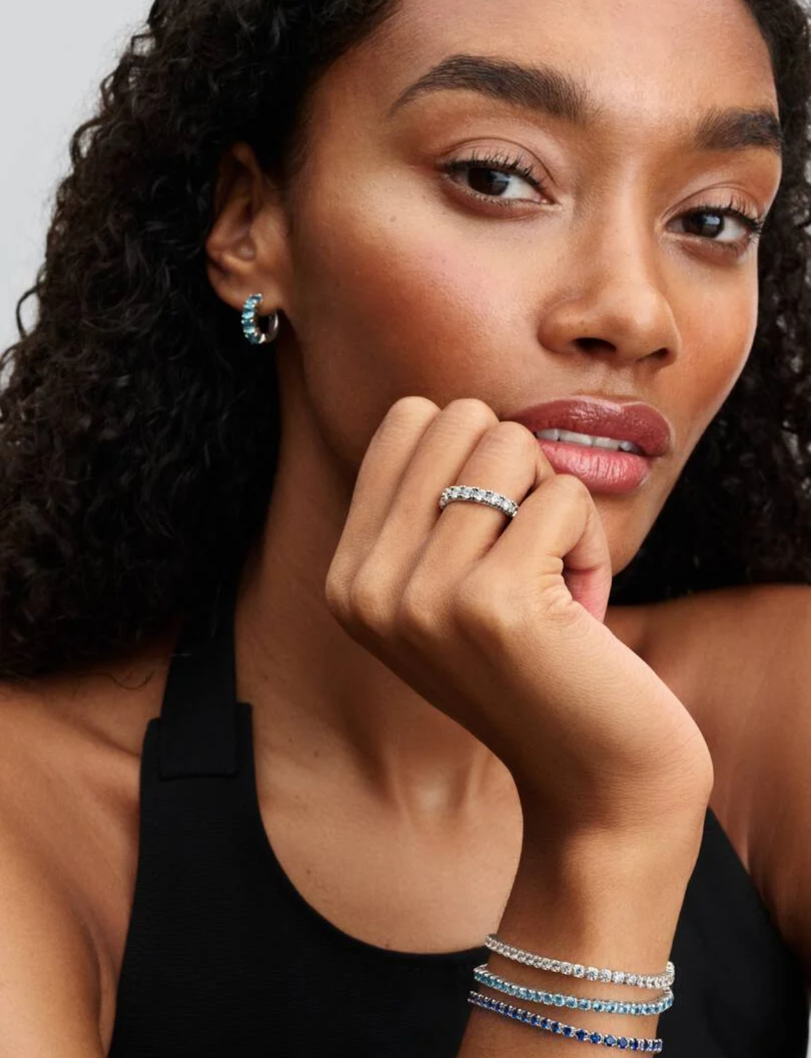 Pandora Light Blue Hoop Earrings 293851C01