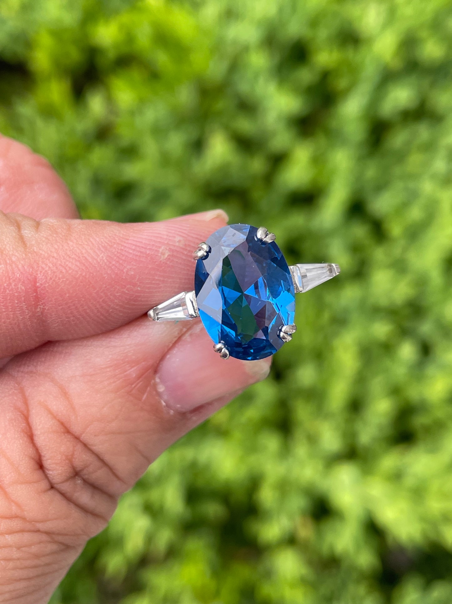 925 Sterling Silver Hampton Blue Topaz Statement Ring