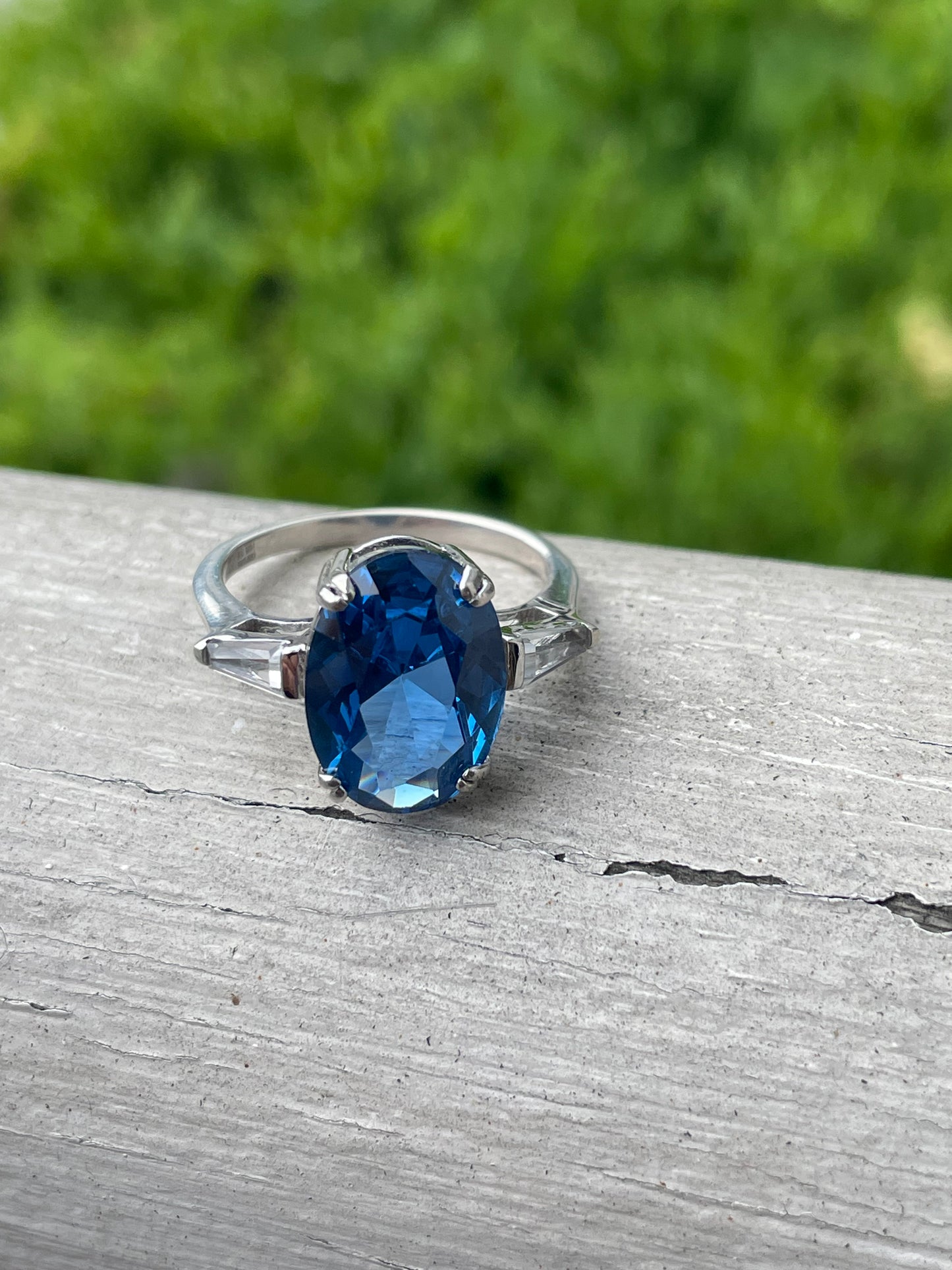 925 Sterling Silver Hampton Blue Topaz Statement Ring