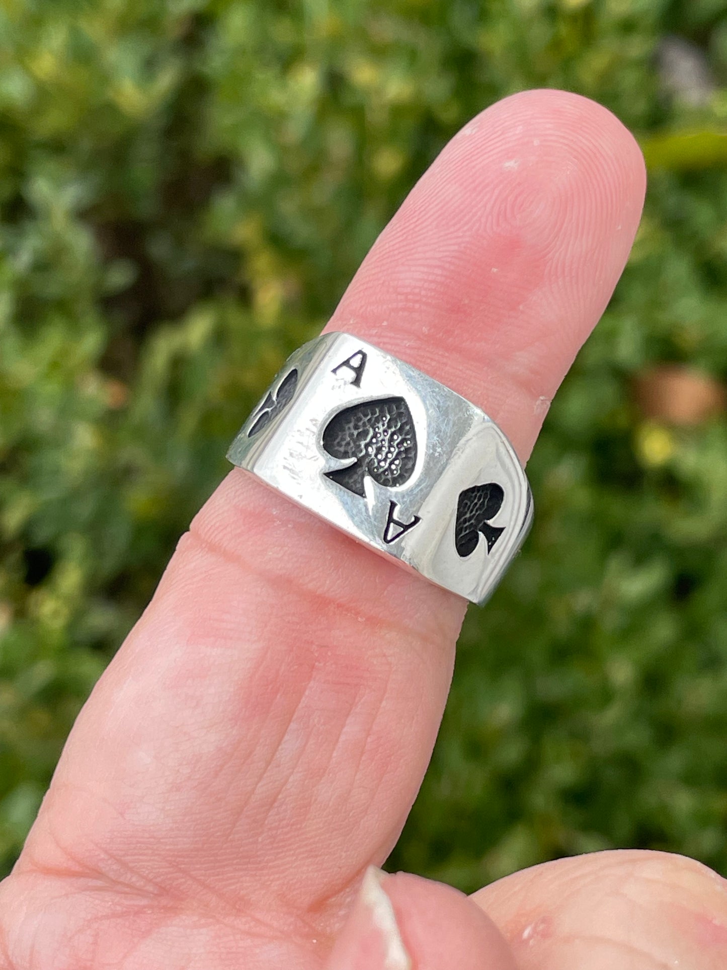 925 Sterling Silver Ace of Spades Signet Ring