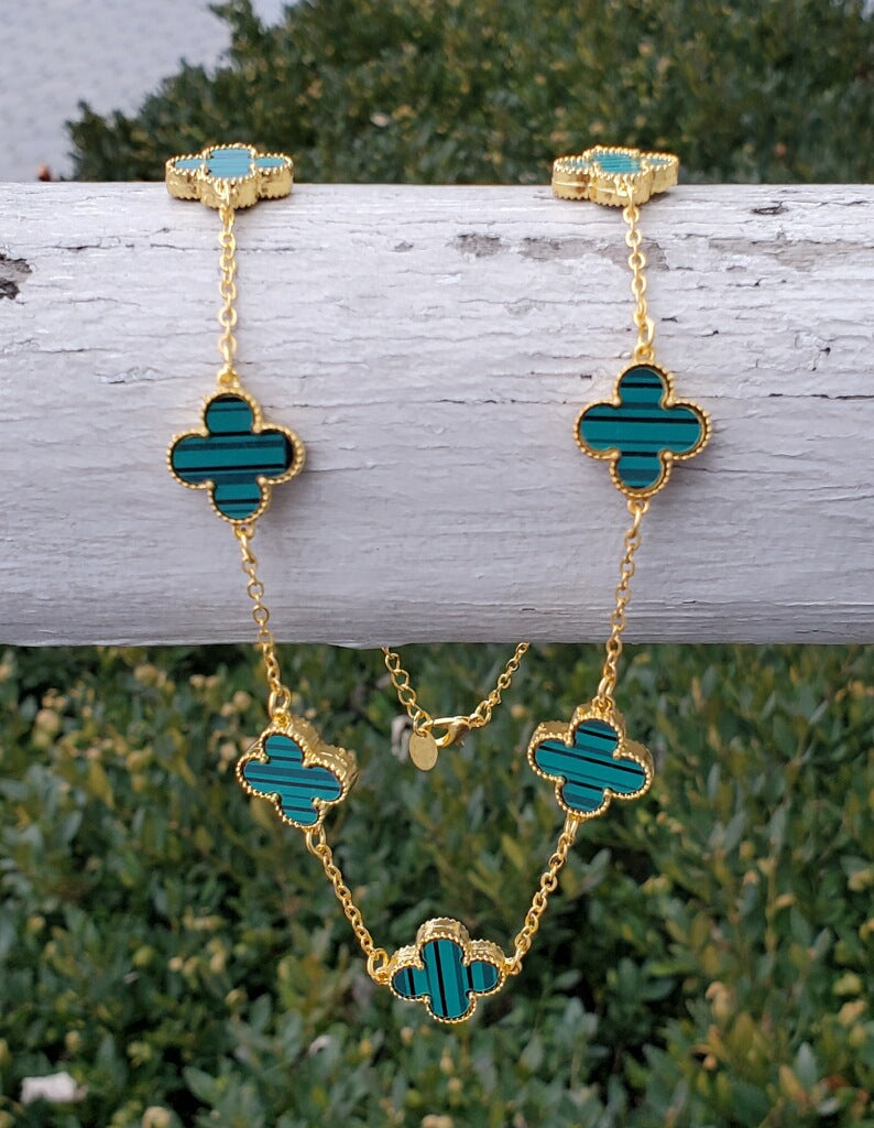 Stainless Steel Clover Quatrefoil by the Yard Necklace 19”