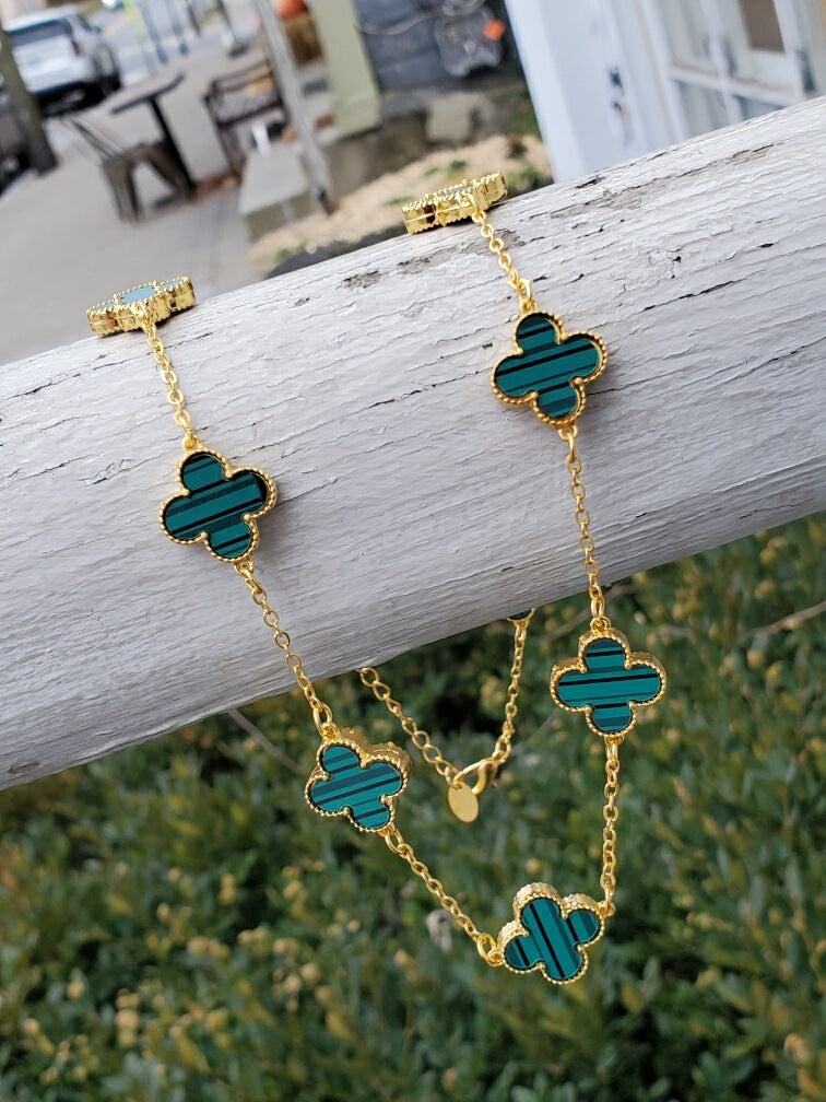 Stainless Steel Clover Quatrefoil by the Yard Necklace 19”
