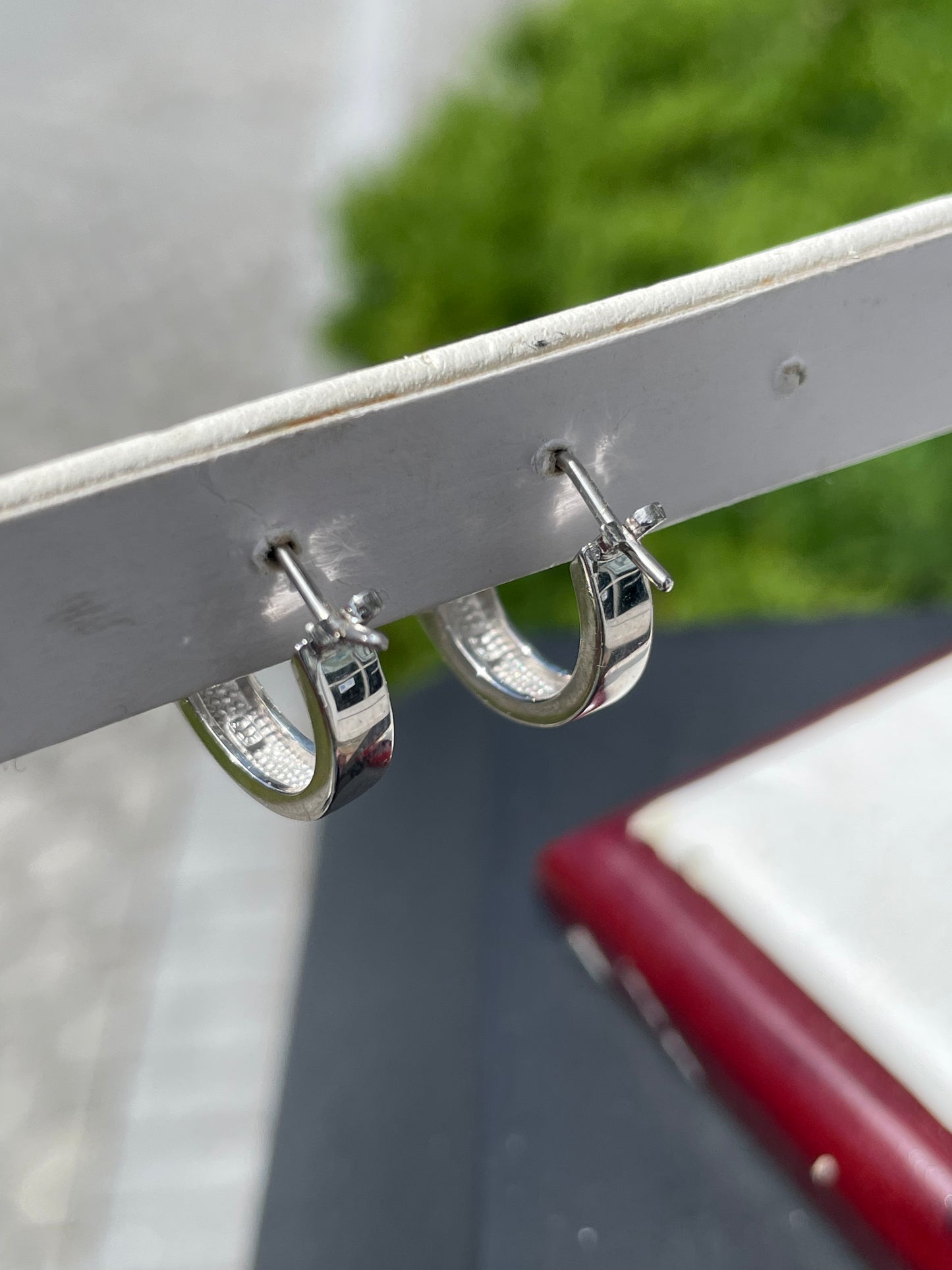 925 Sterling Silver Triple Row Cz Huggie Hoop Earrings