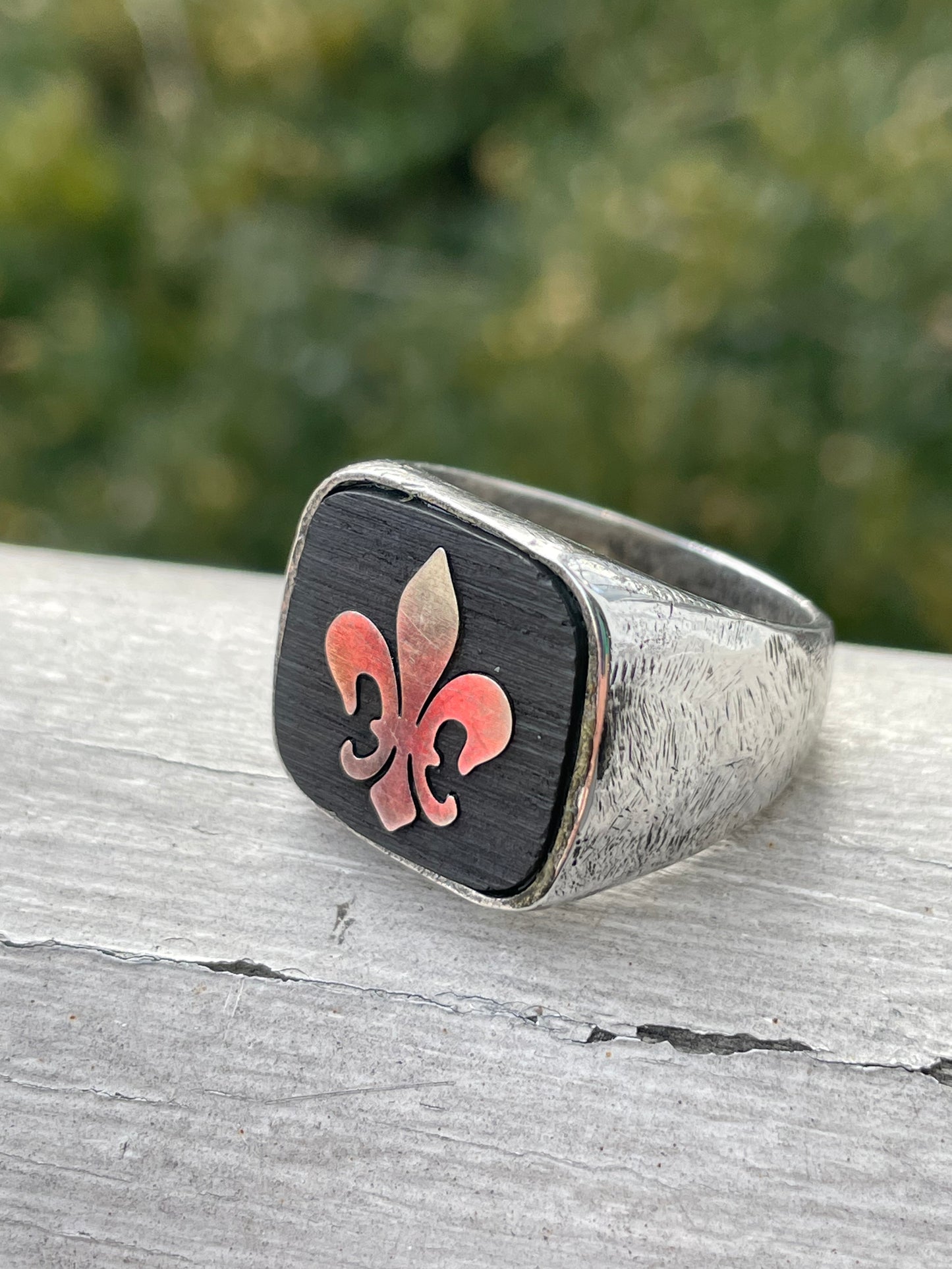 Designer Phillip Gavriel by Mannucci 925 Sterling Silver Fleu de Lis Signet Ring