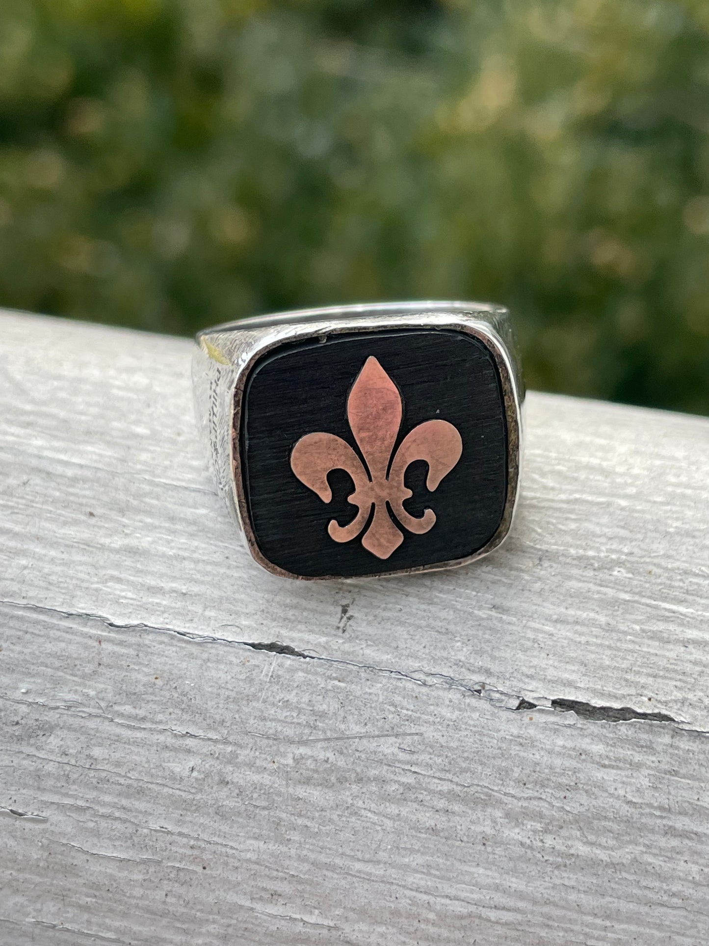 Designer Phillip Gavriel by Mannucci 925 Sterling Silver Fleu de Lis Signet Ring
