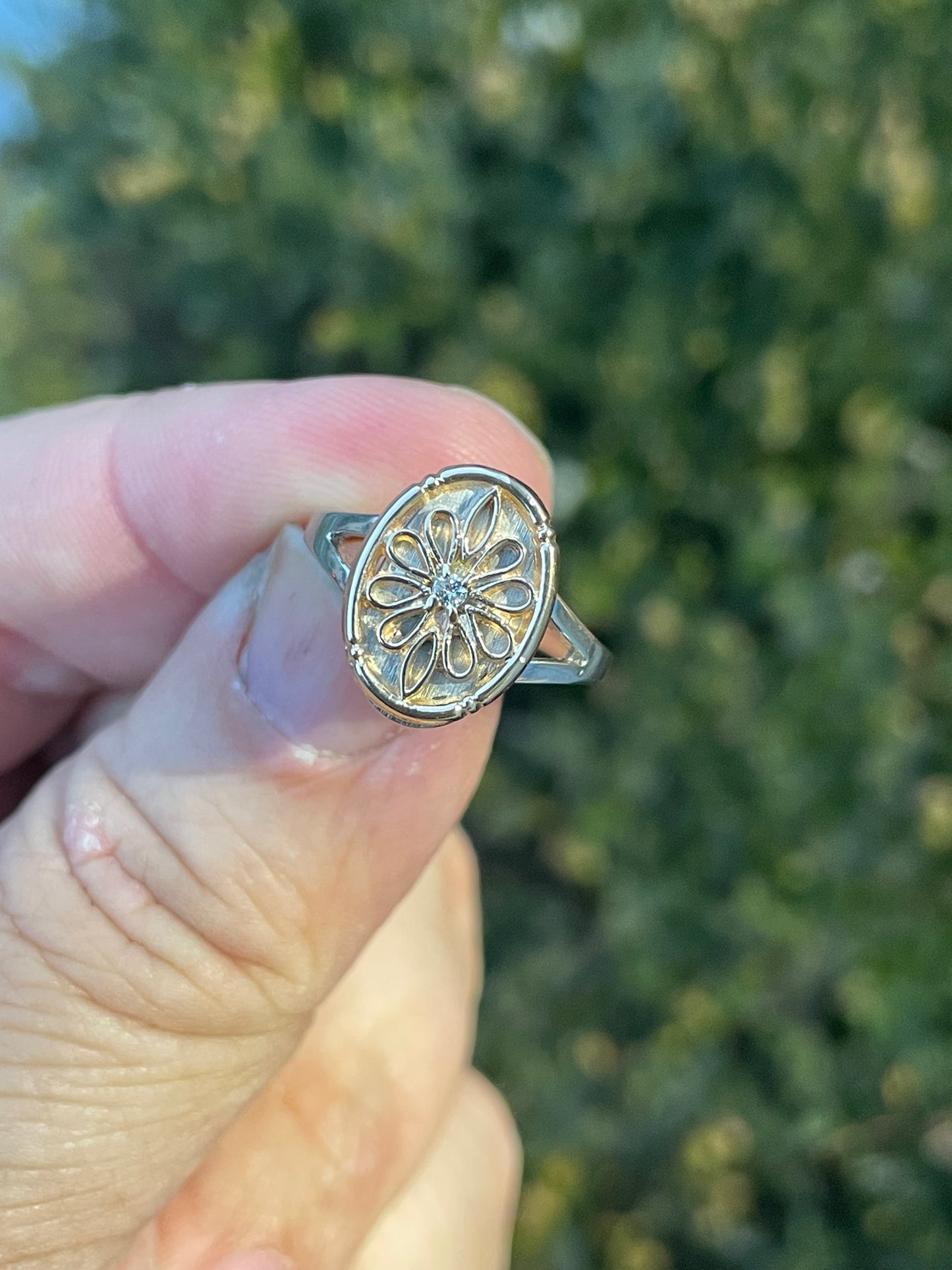 14k & 10k Gold Handmade Lace Filigree Diamond Signet Ring