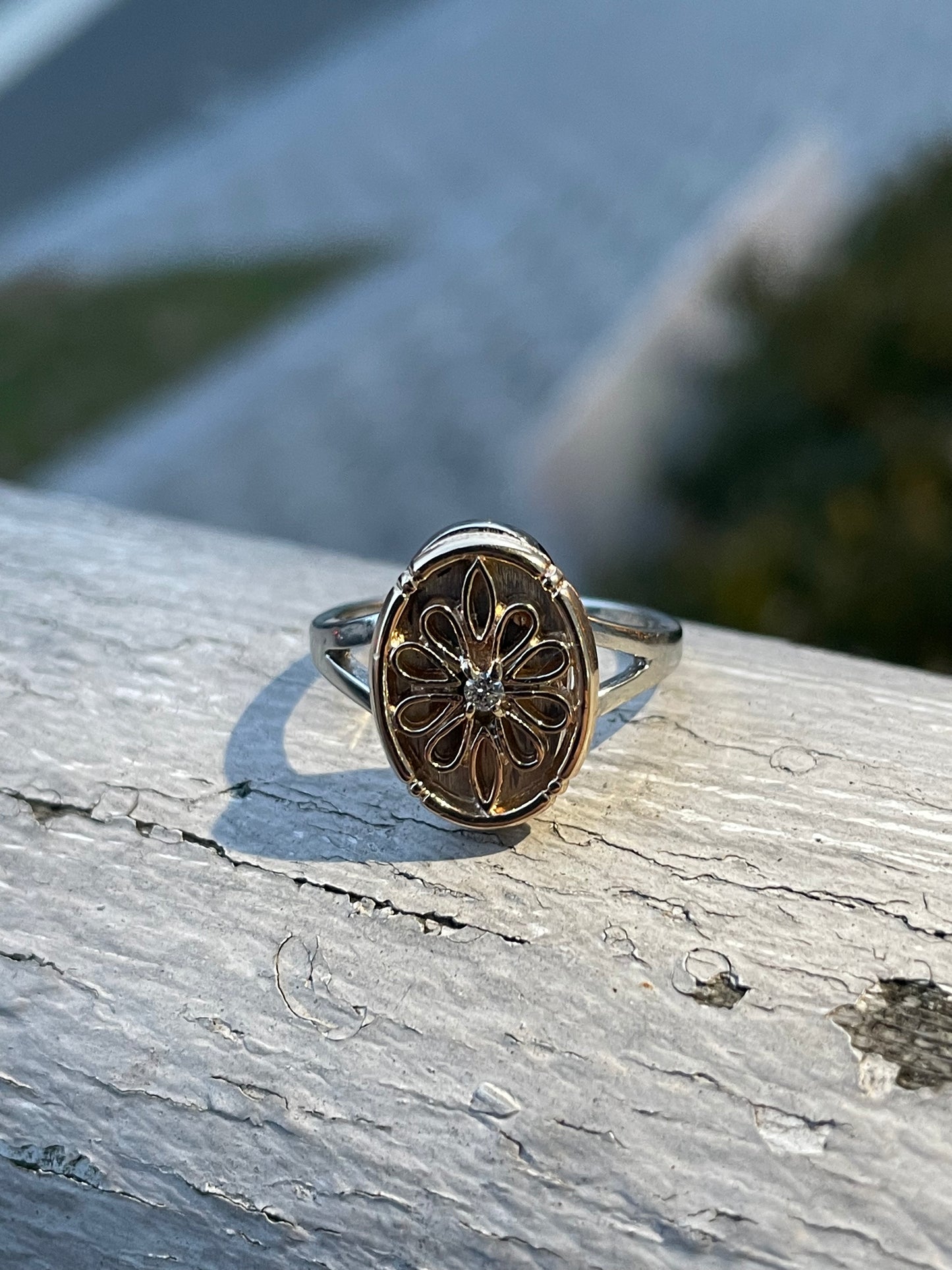 14k & 10k Gold Handmade Lace Filigree Diamond Signet Ring