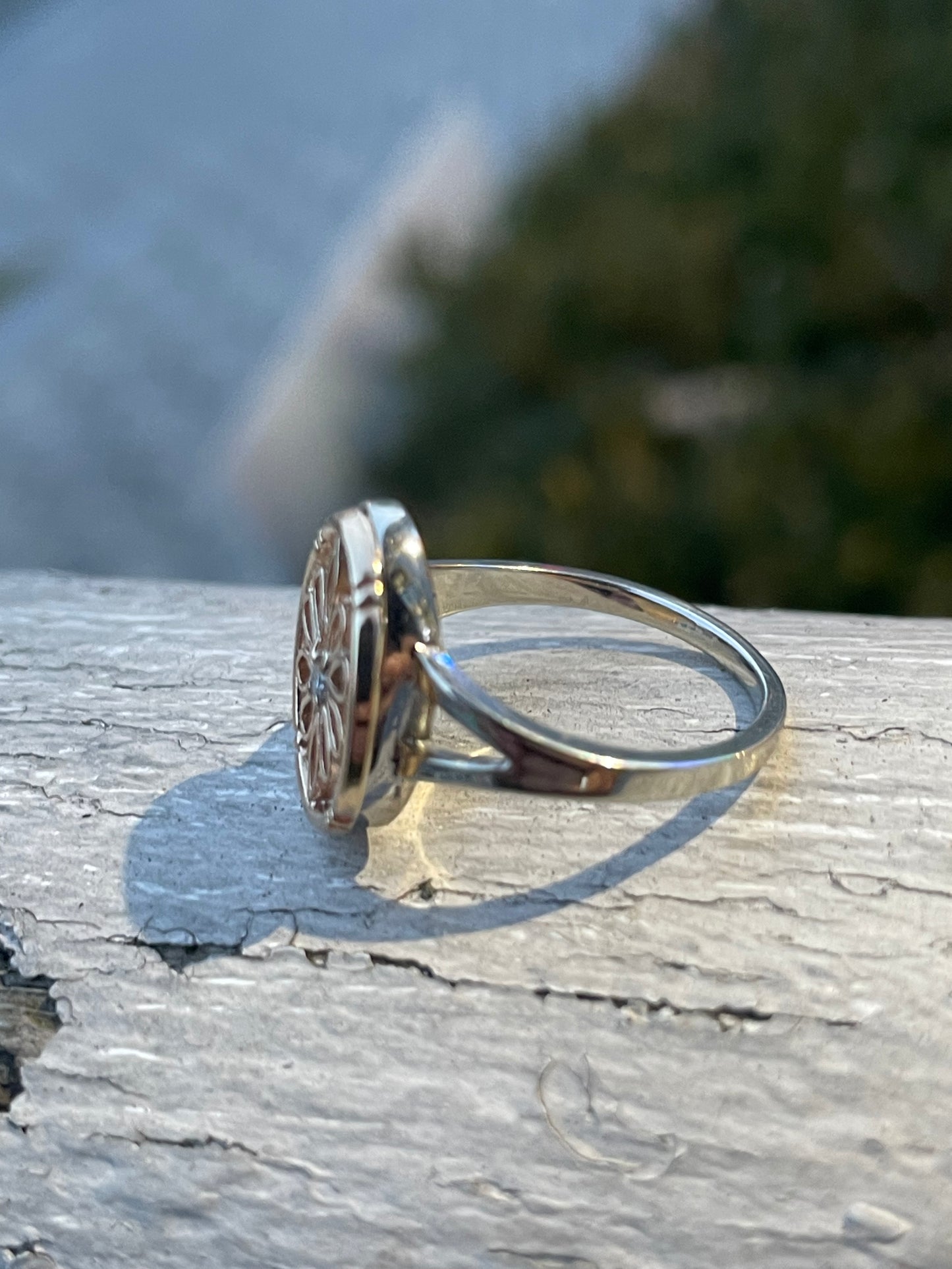 14k & 10k Gold Handmade Lace Filigree Diamond Signet Ring