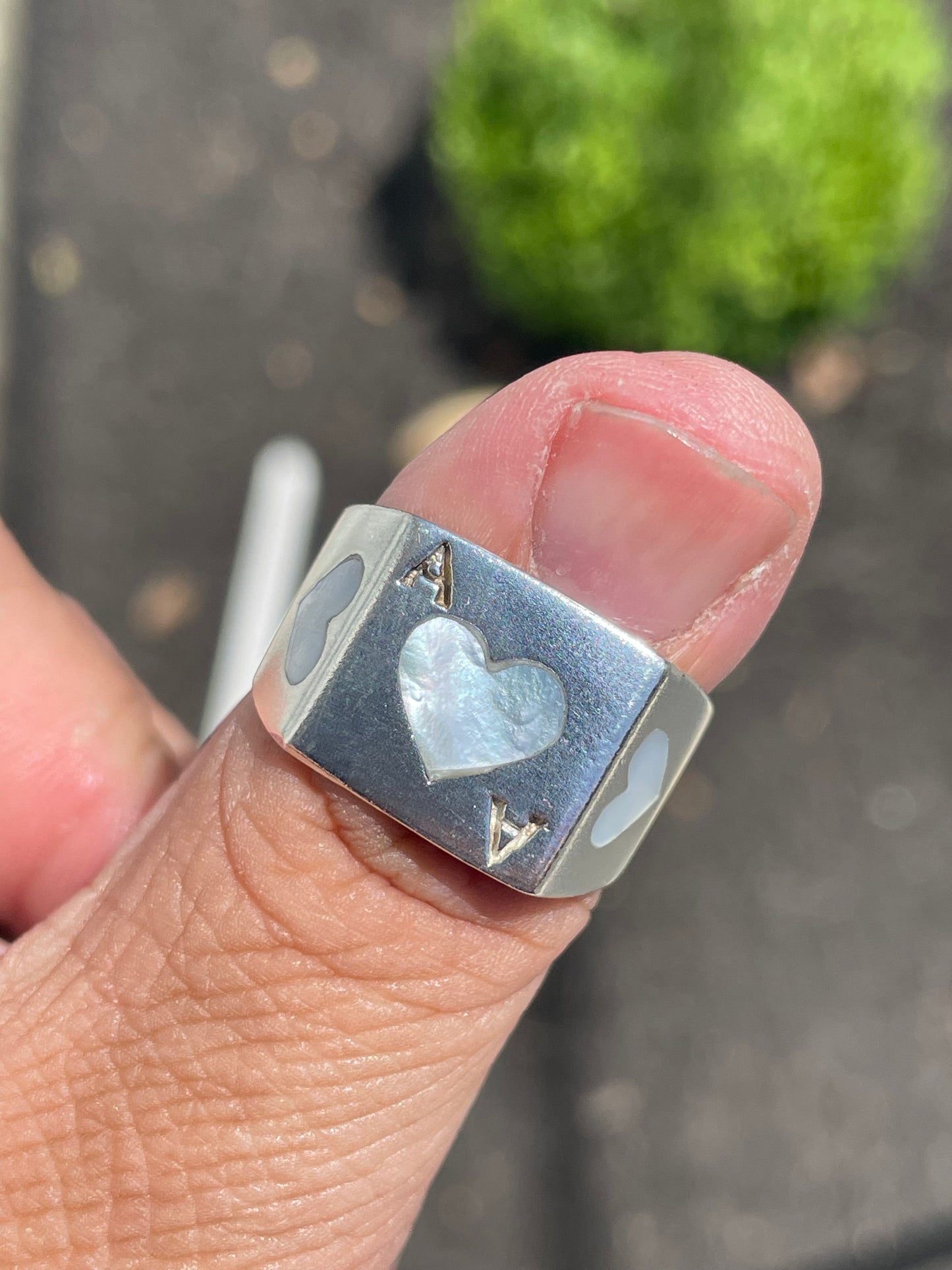 925 Sterling Silver Men’s Ace of Hearts Signet Ring