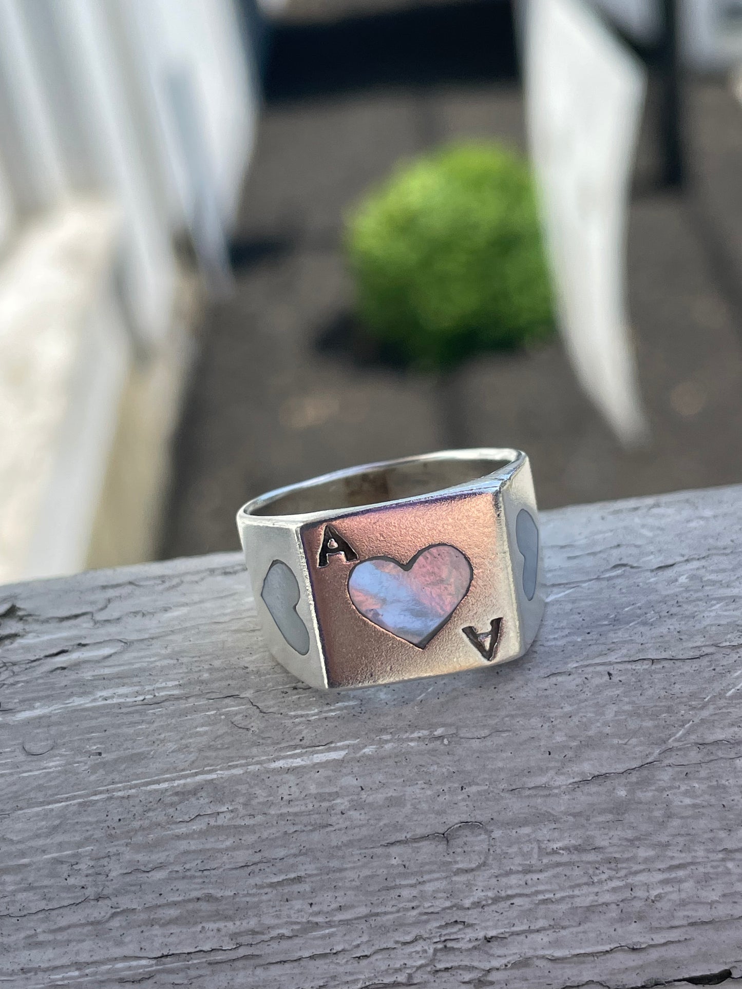 925 Sterling Silver Men’s Ace of Hearts Signet Ring