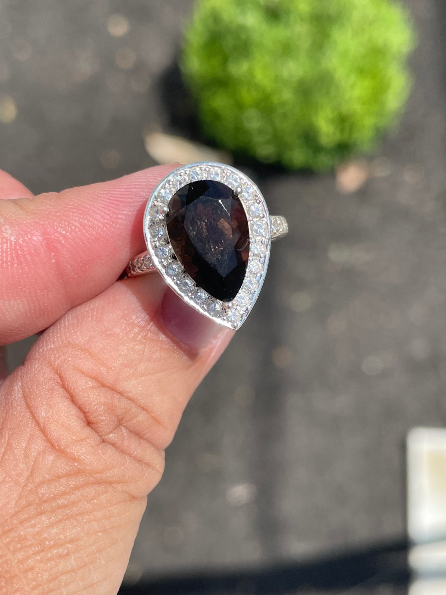 925 Sterling Silver Smoky Topaz Cocktail Ring
