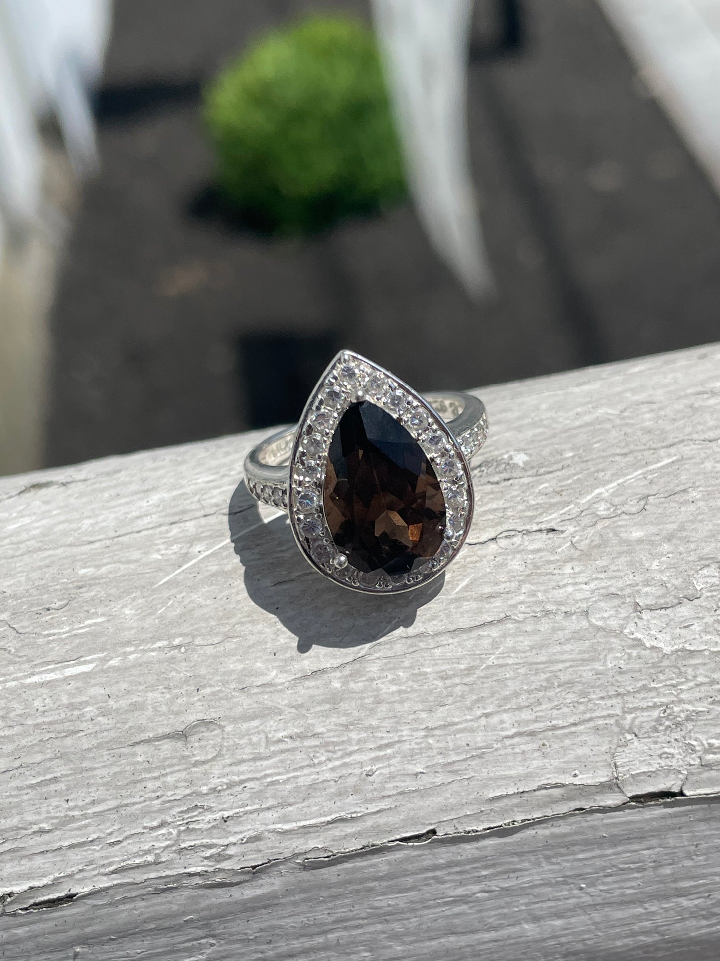 925 Sterling Silver Smoky Topaz Cocktail Ring