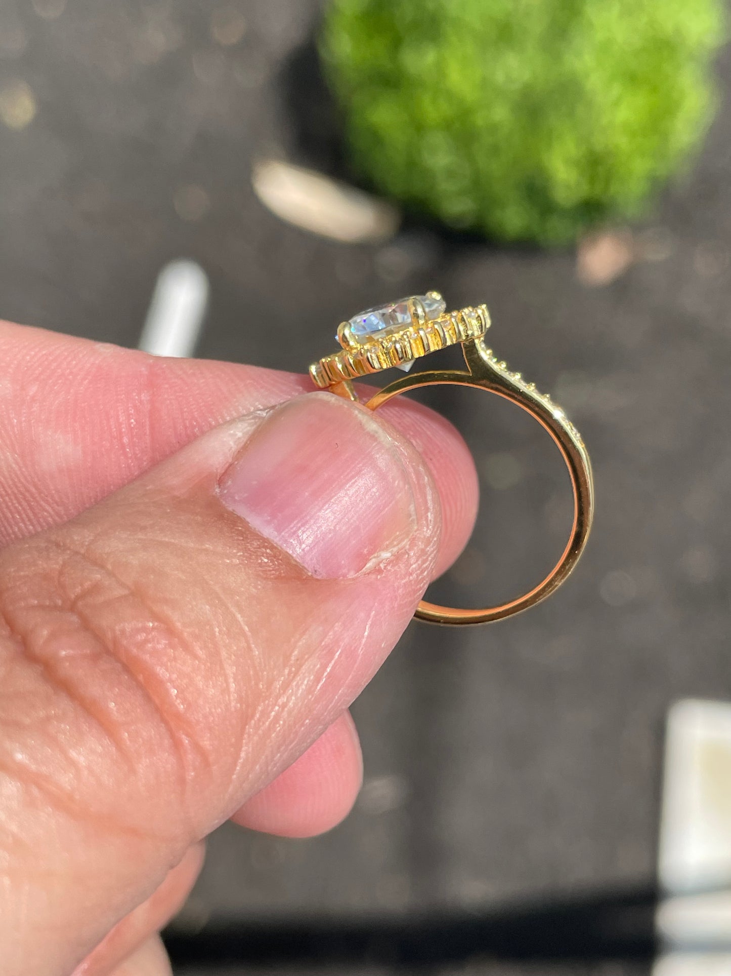 925 Sterling Silver Vermeil 2.00ct Moisonite Cocktail Ring