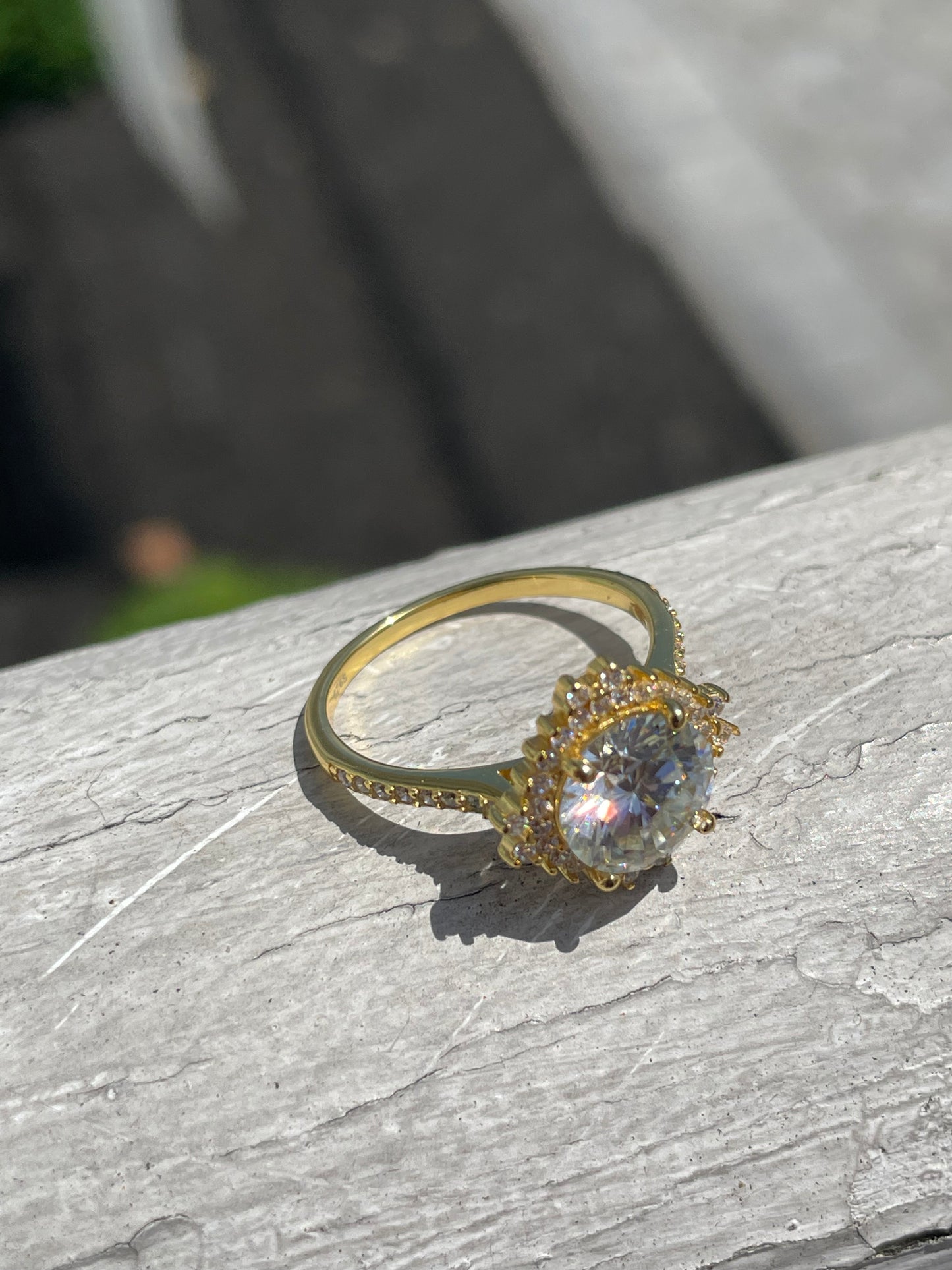 925 Sterling Silver Vermeil 2.00ct Moisonite Cocktail Ring