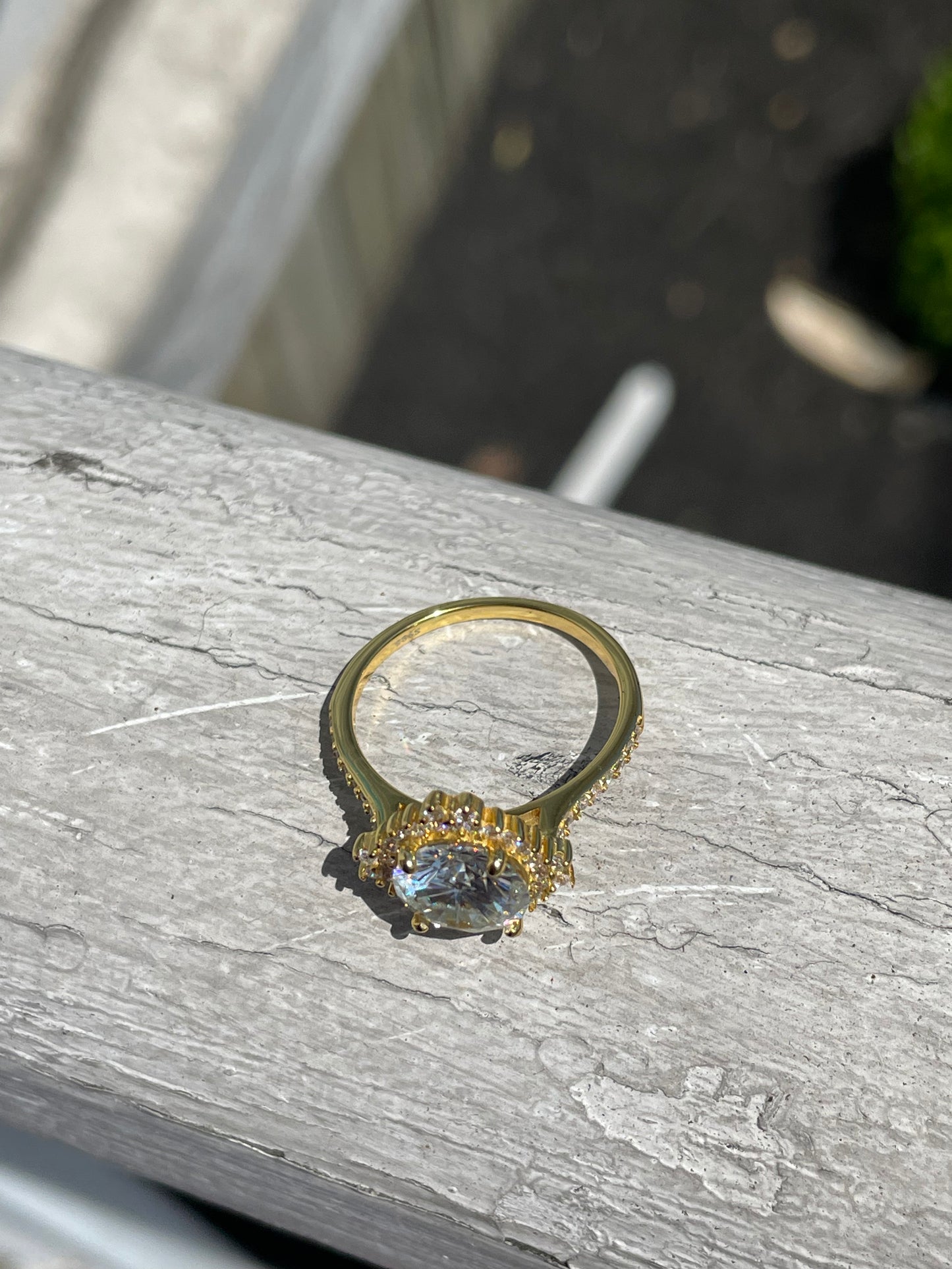 925 Sterling Silver Vermeil 2.00ct Moisonite Cocktail Ring