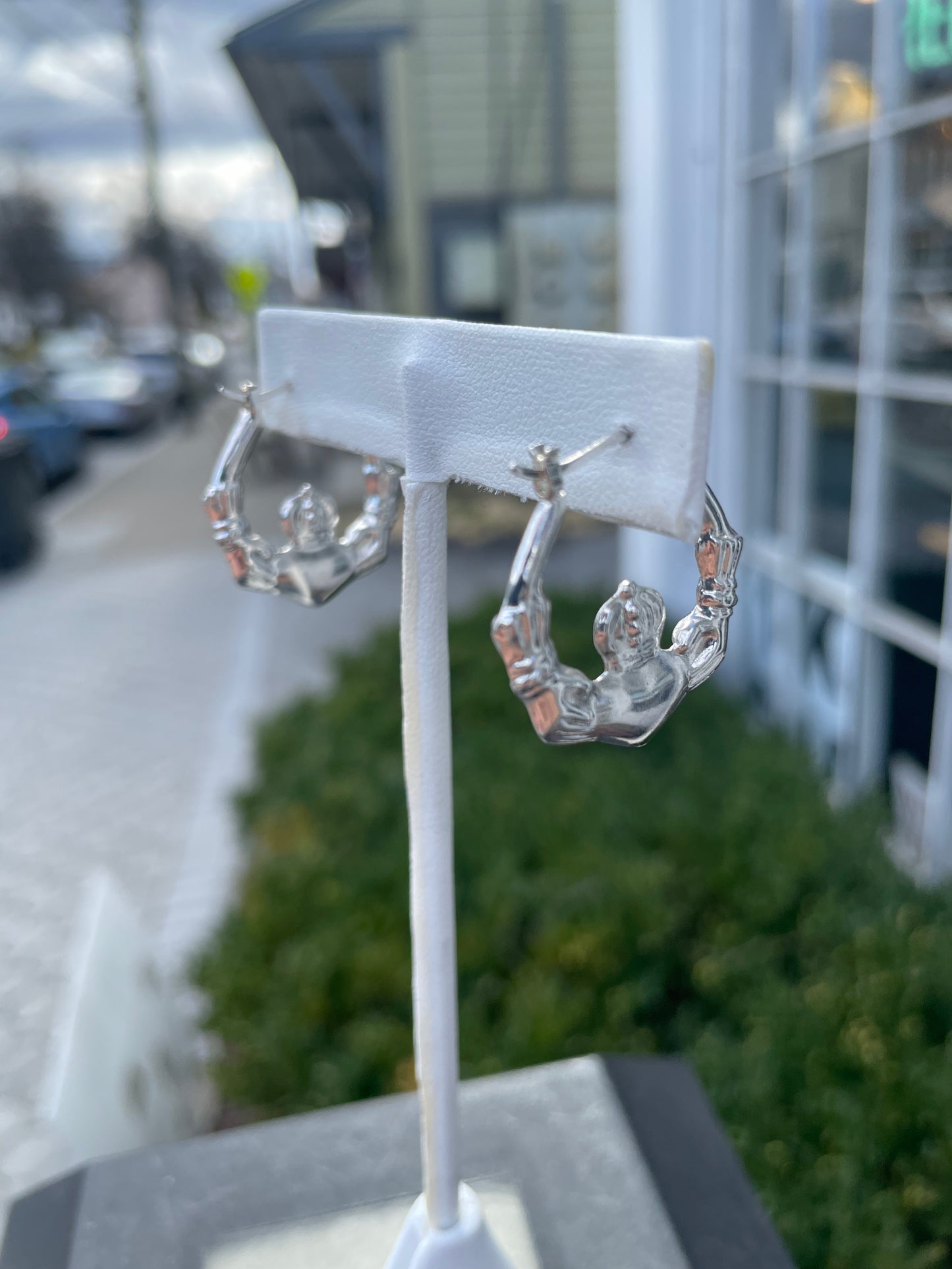 925 Sterling Silver Irish Claddagh Hoop Earrings