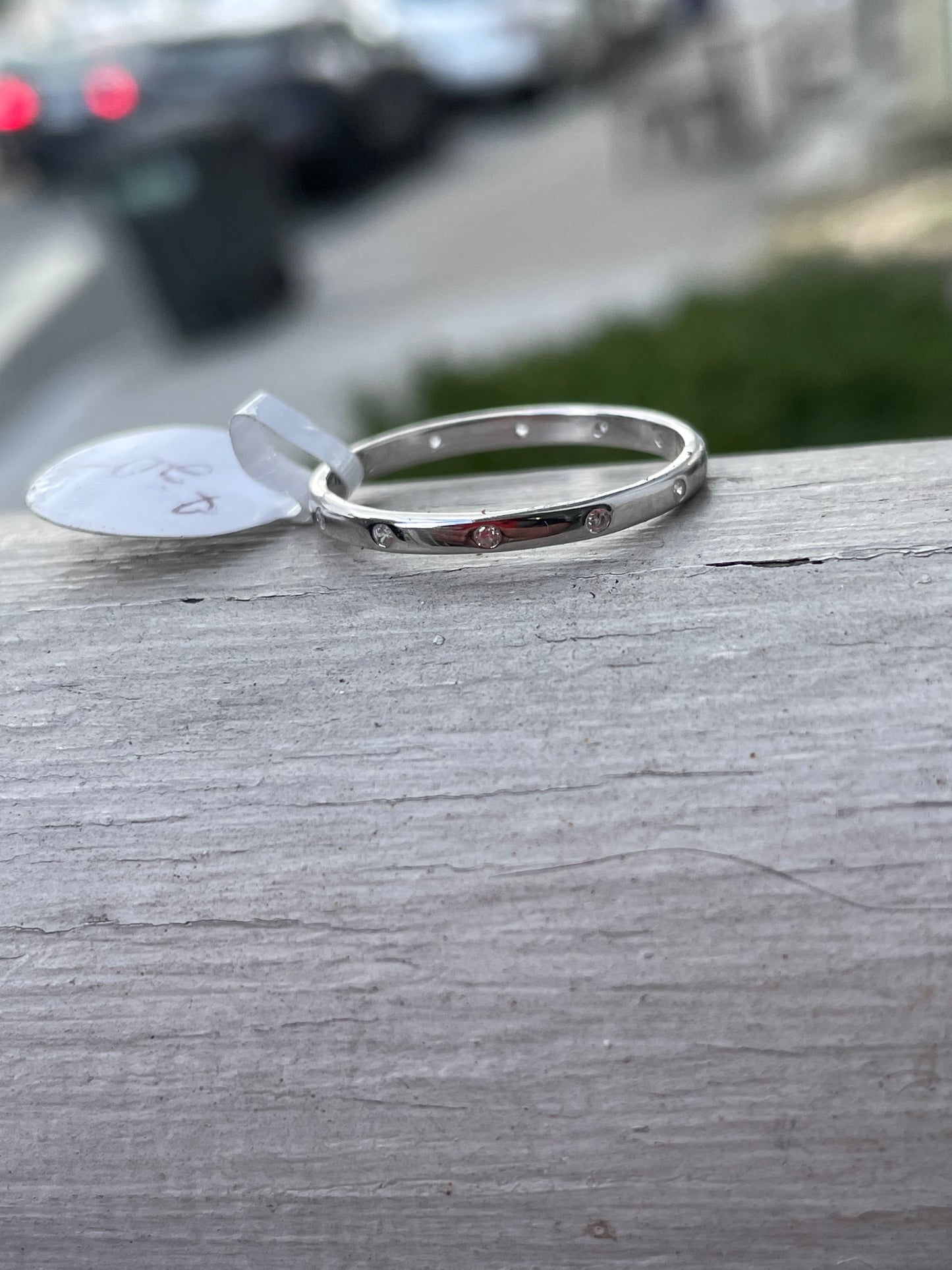 925 Sterling Silver Clear Zirconia Thin Band Stack Ring