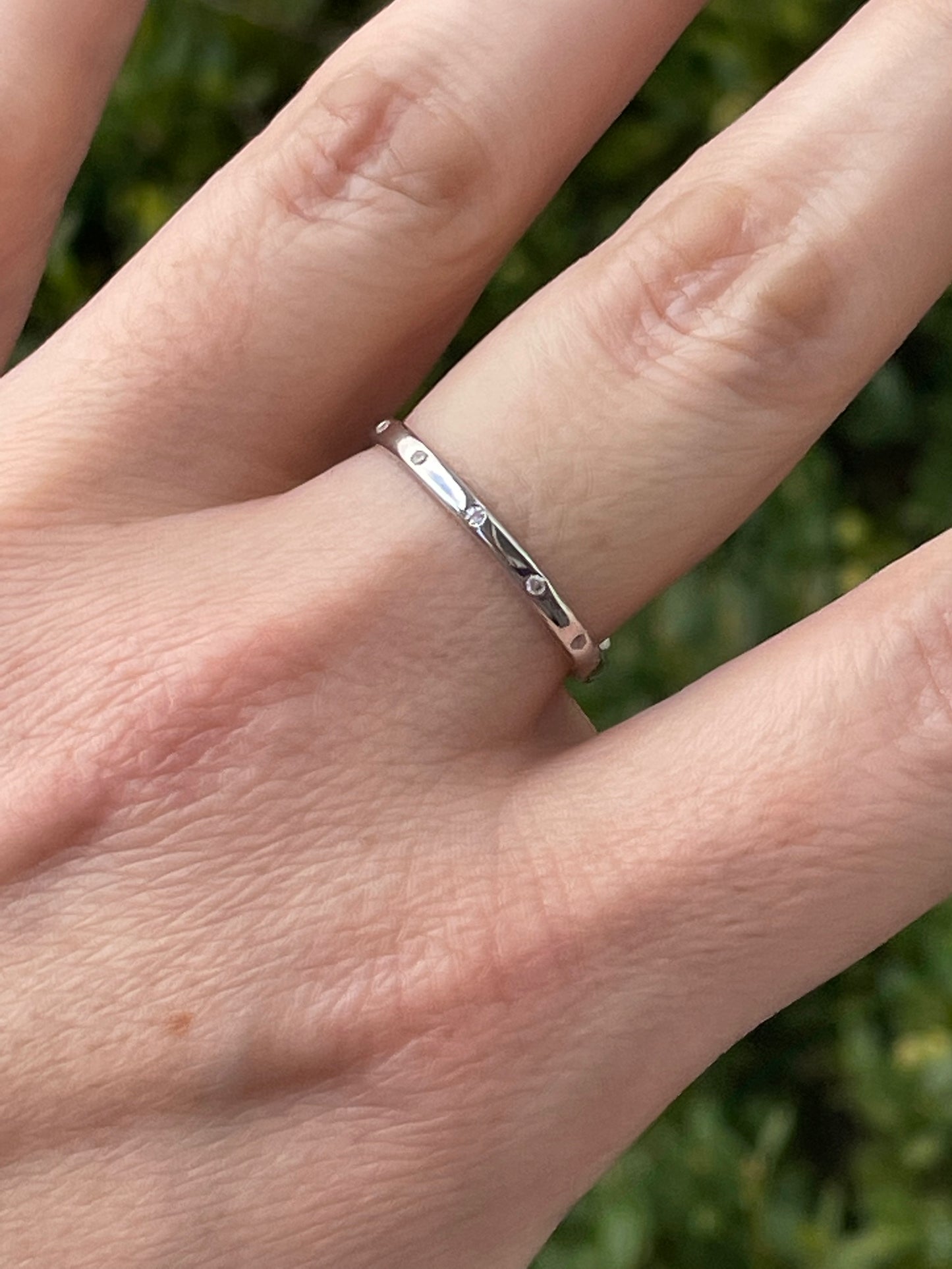 925 Sterling Silver Clear Zirconia Thin Band Stack Ring