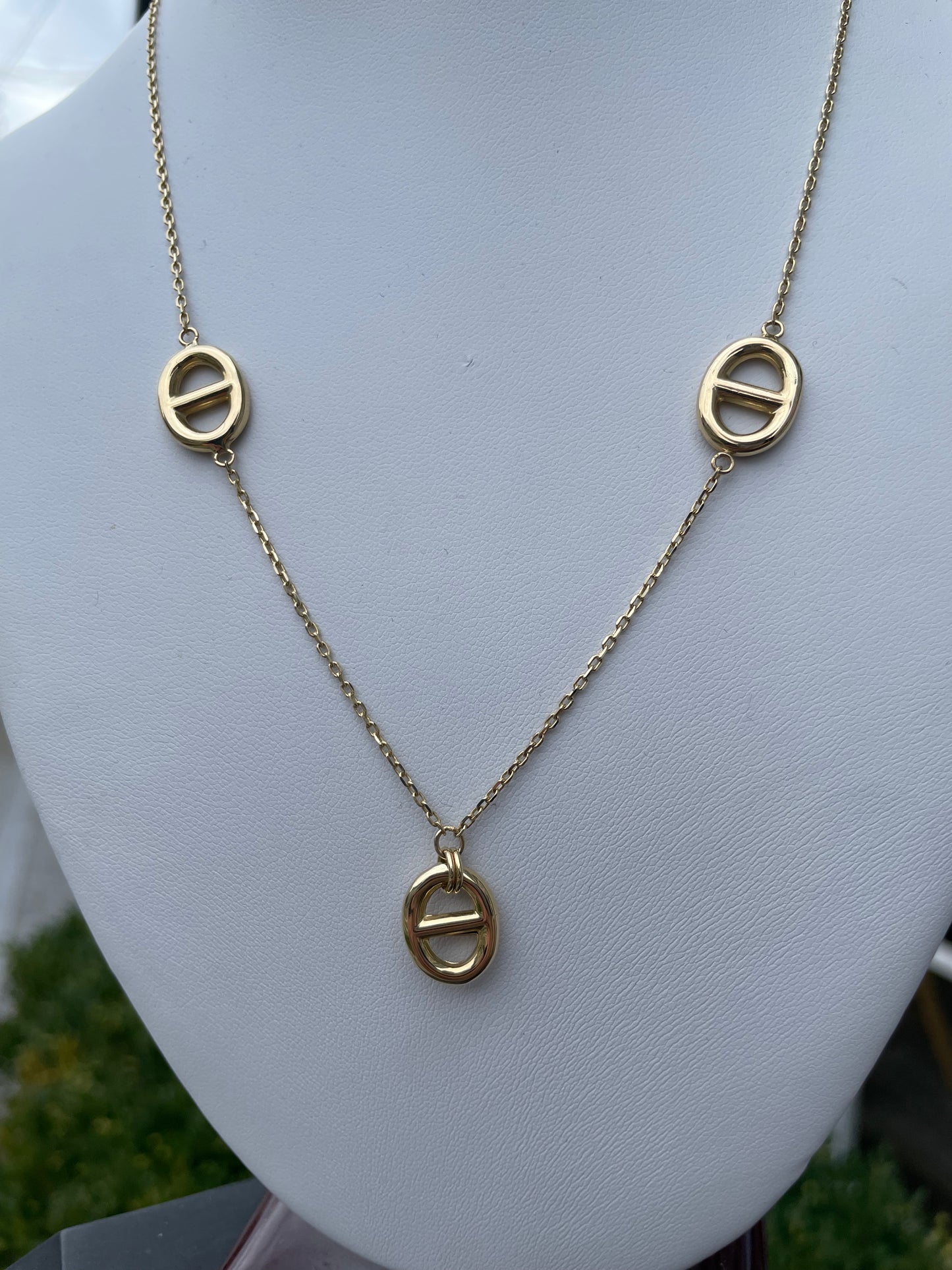 14k Gold Christian Dior Drop Necklace