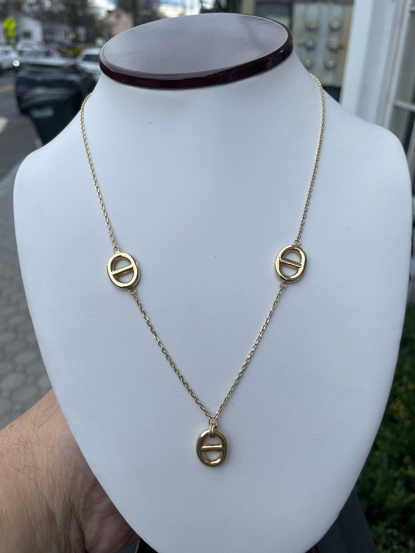14k Gold Christian Dior Drop Necklace