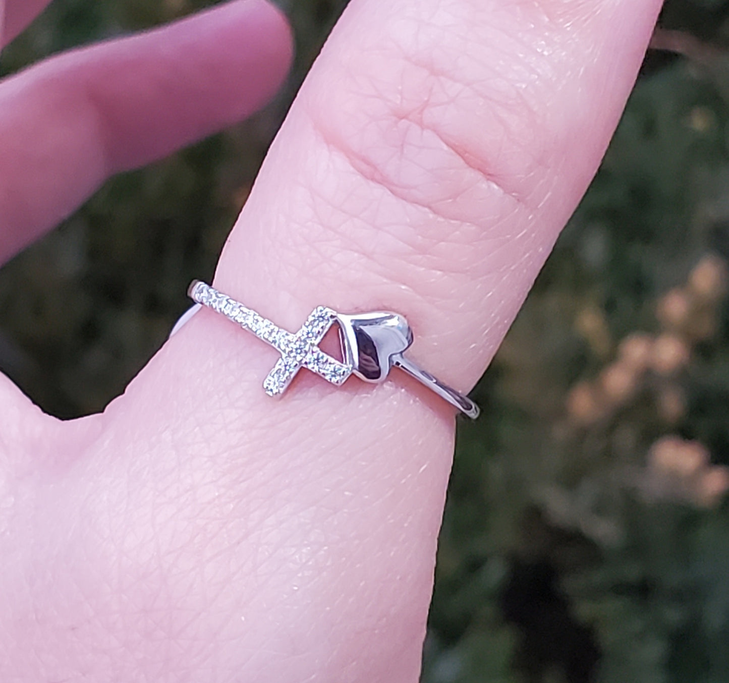 925 Sterling Silver Petite Faith & Love Wraparound Ring