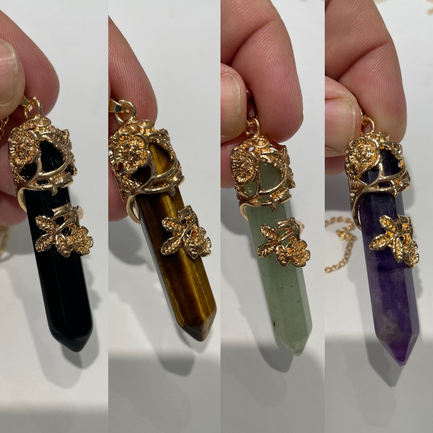 Stainless Steel Vermeil Climbing Ivy Crystal Necklaces (Choice)