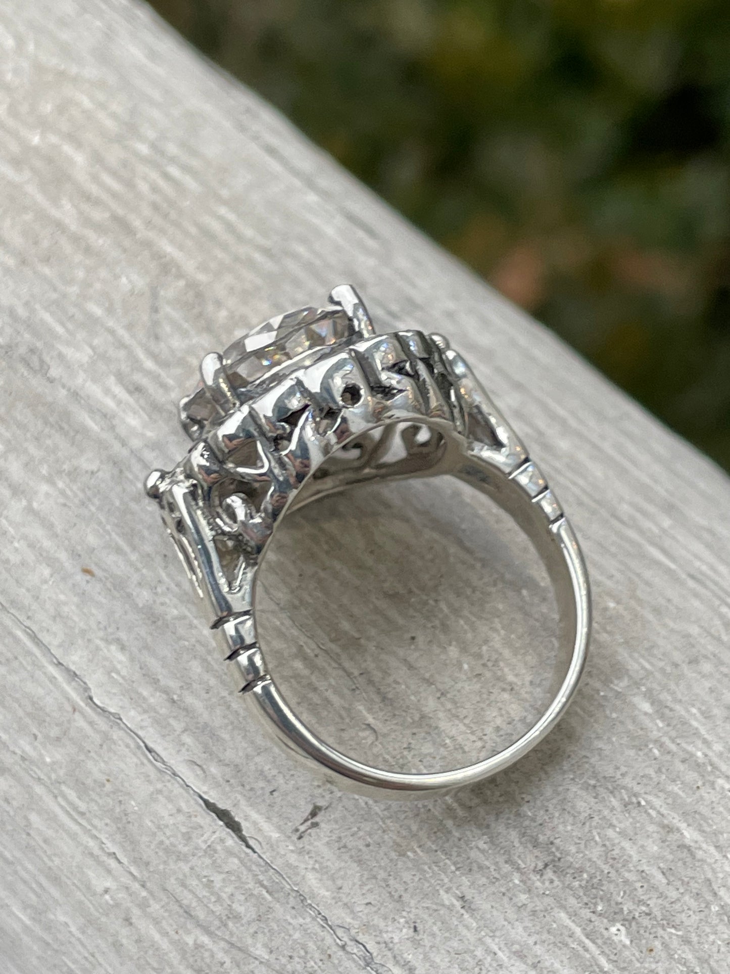 925 Cream Soda Zirconia & Marcasite Decor Ring