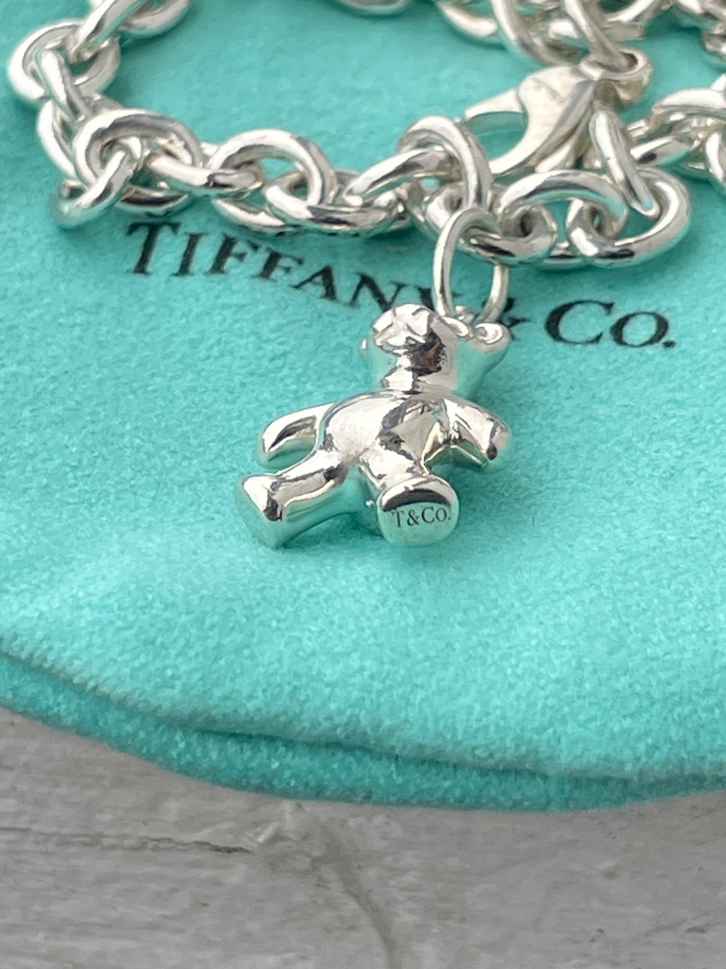 Designer Tiffany & Co. Paloma Picasso Teddy Bear Charm Bracelet