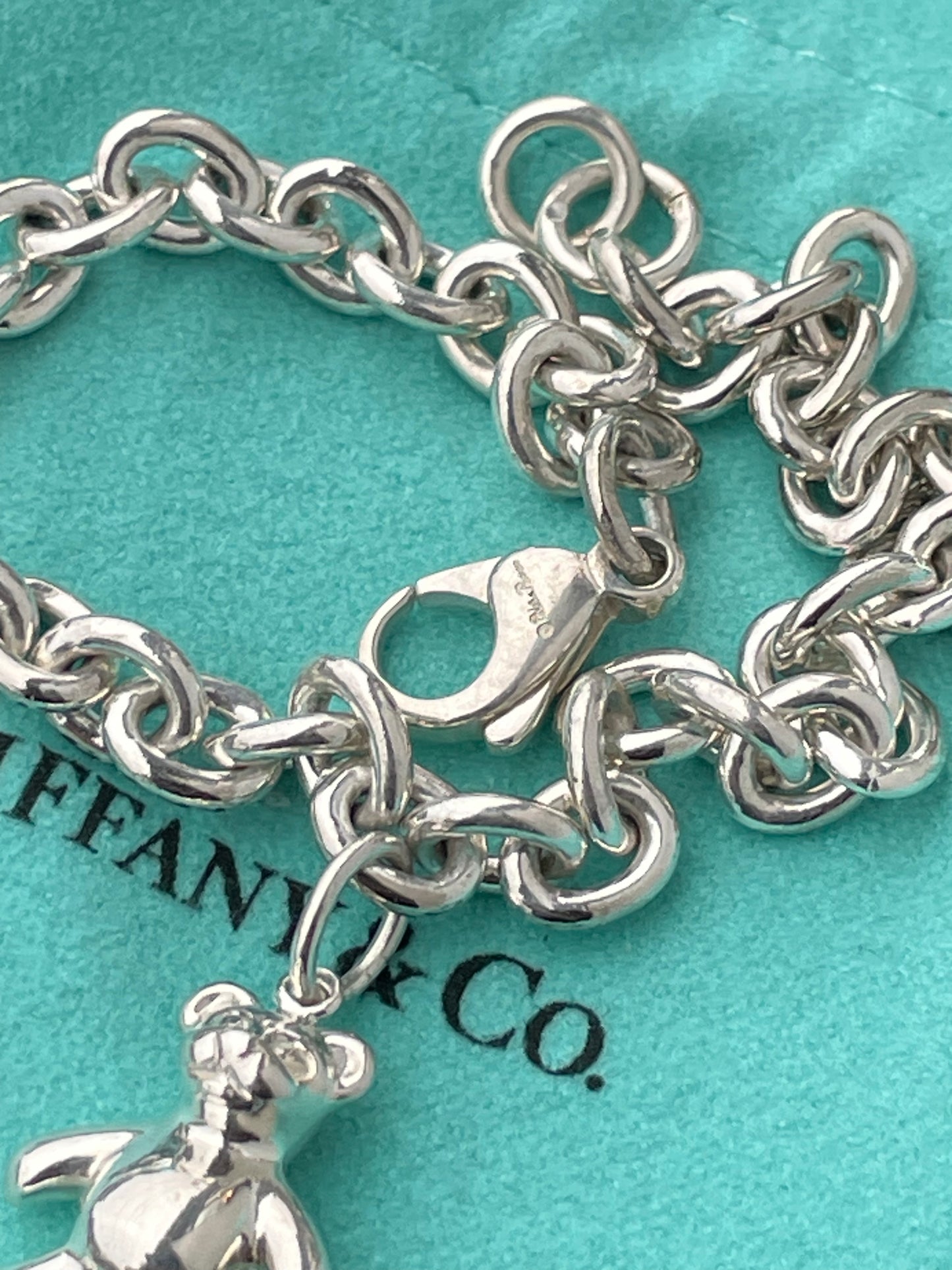 Designer Tiffany & Co. Paloma Picasso Teddy Bear Charm Bracelet